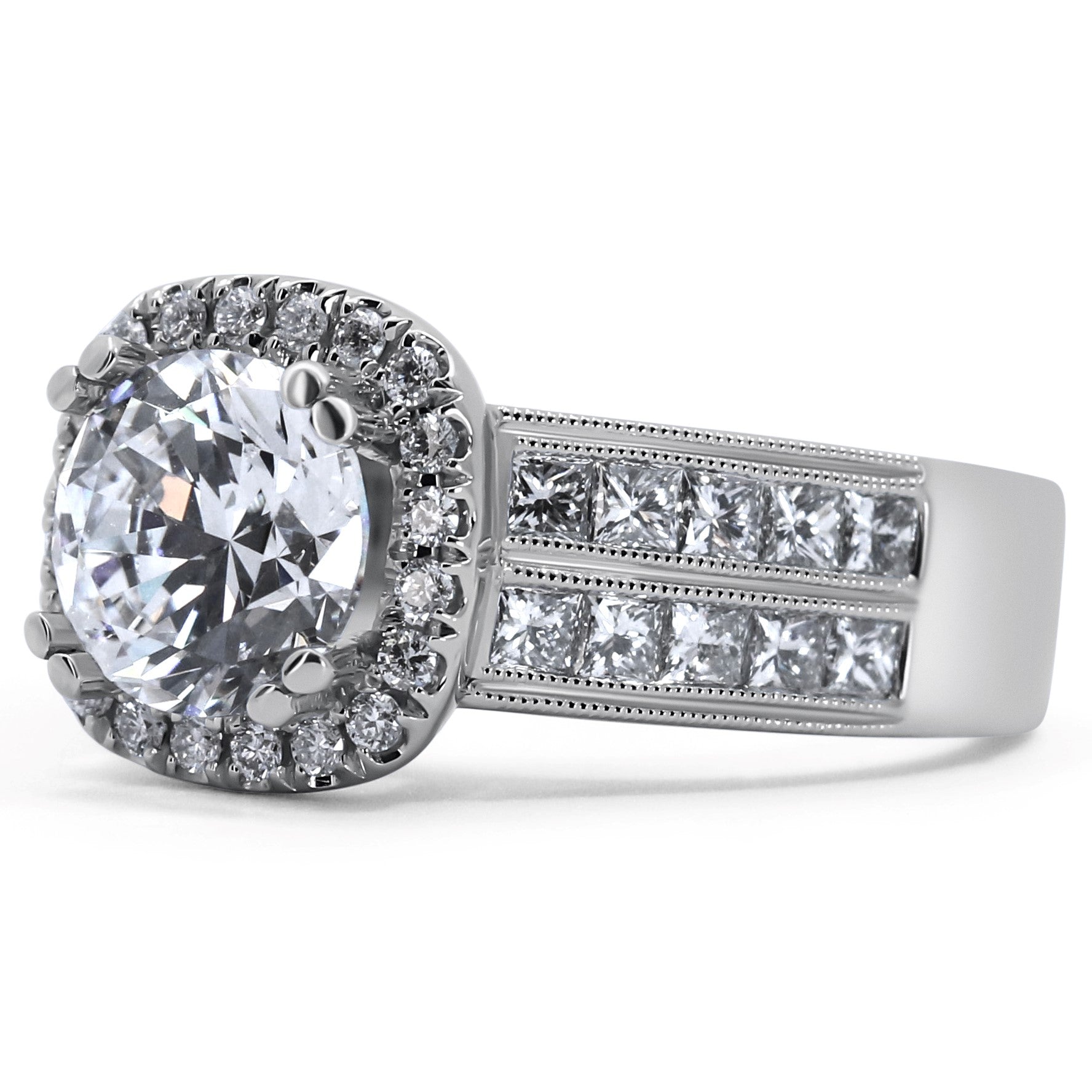 Contemporary Halo Engagement Ring