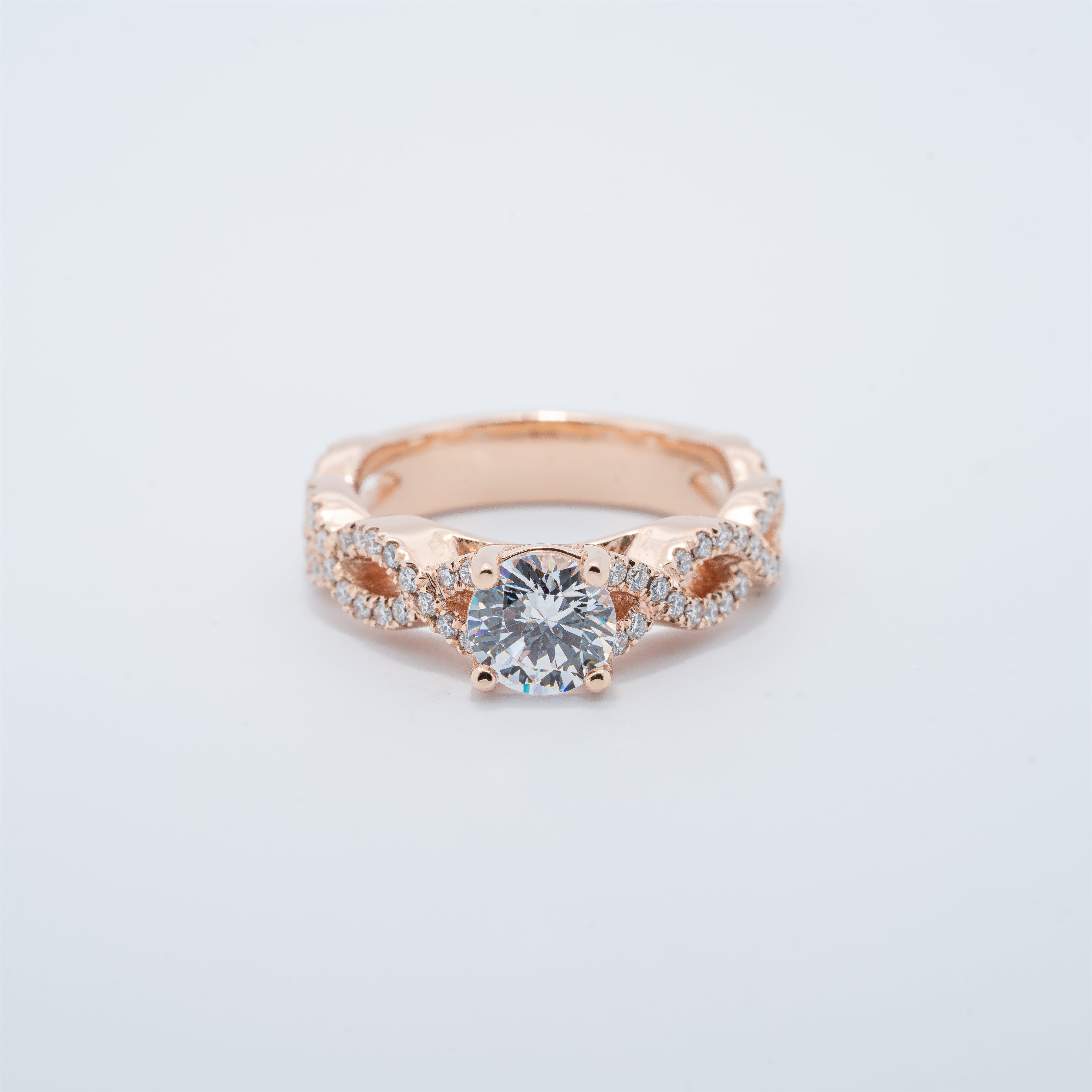 Vintage Inspired Twist Band Engagement Ring