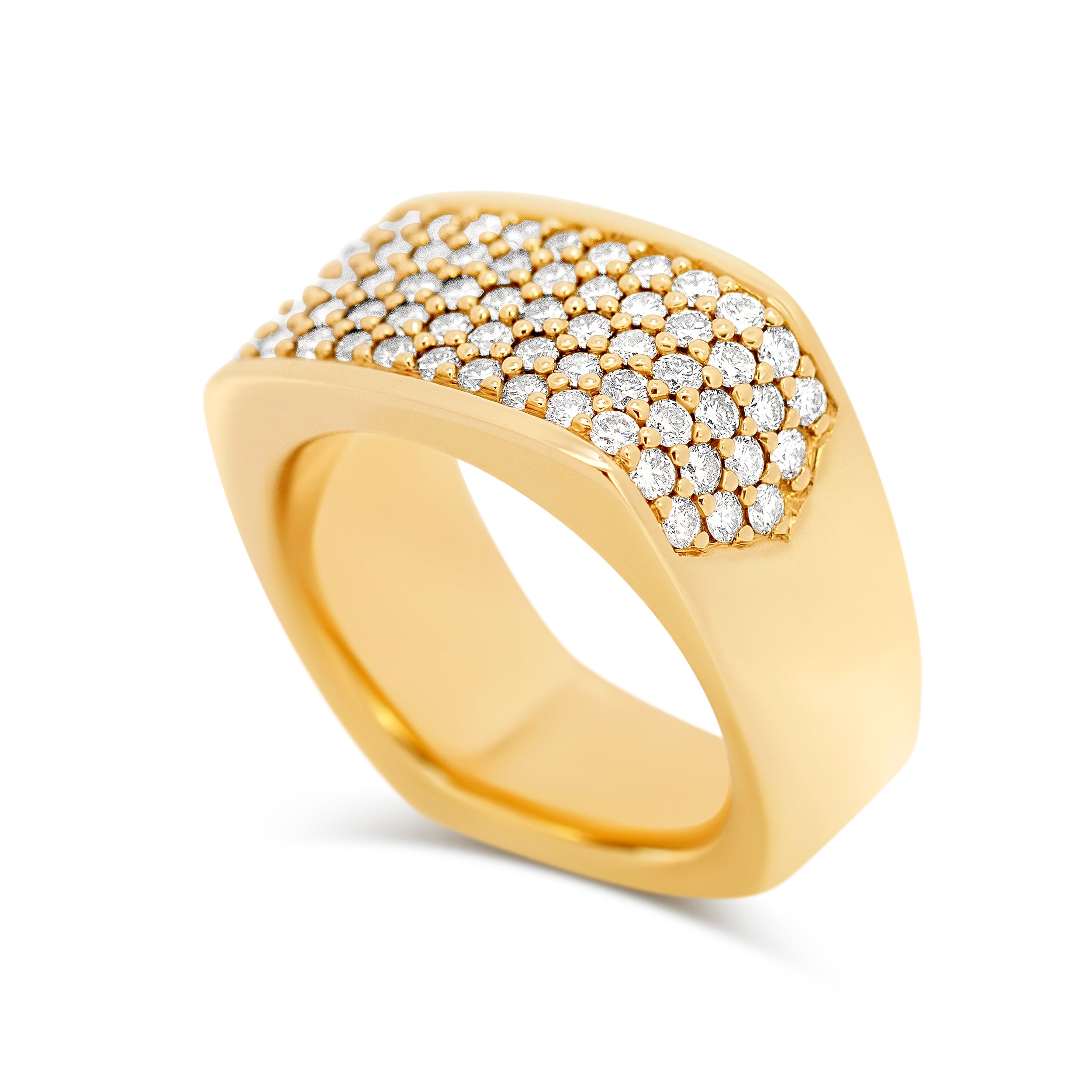 14 Karat Yellow Gold Pavé Men's Ring