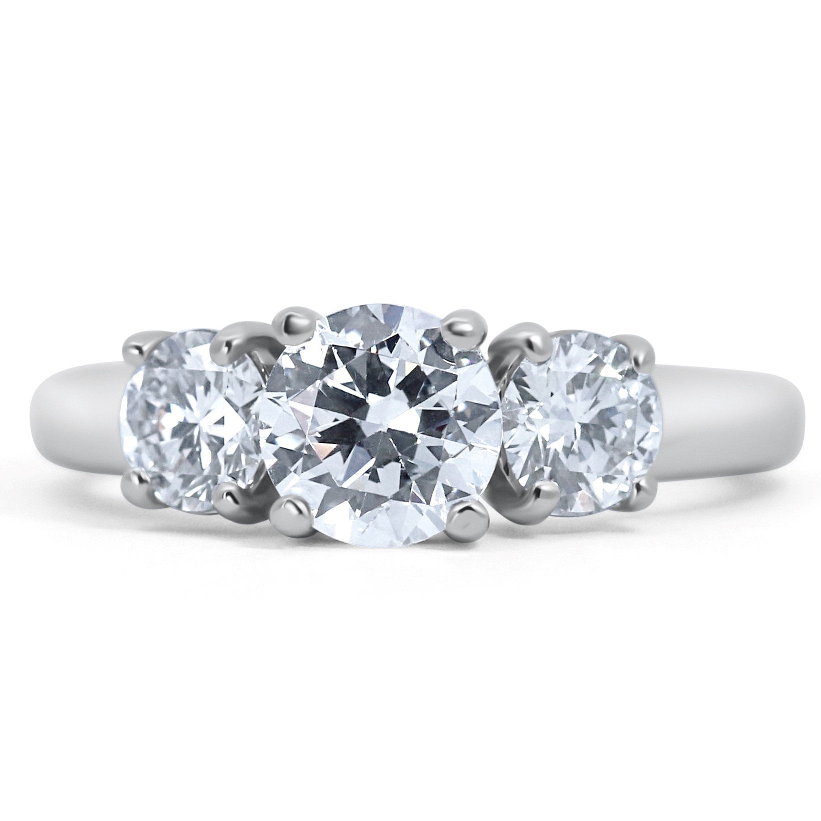 14K Three Stone Lab Grown Diamond Engagement Ring