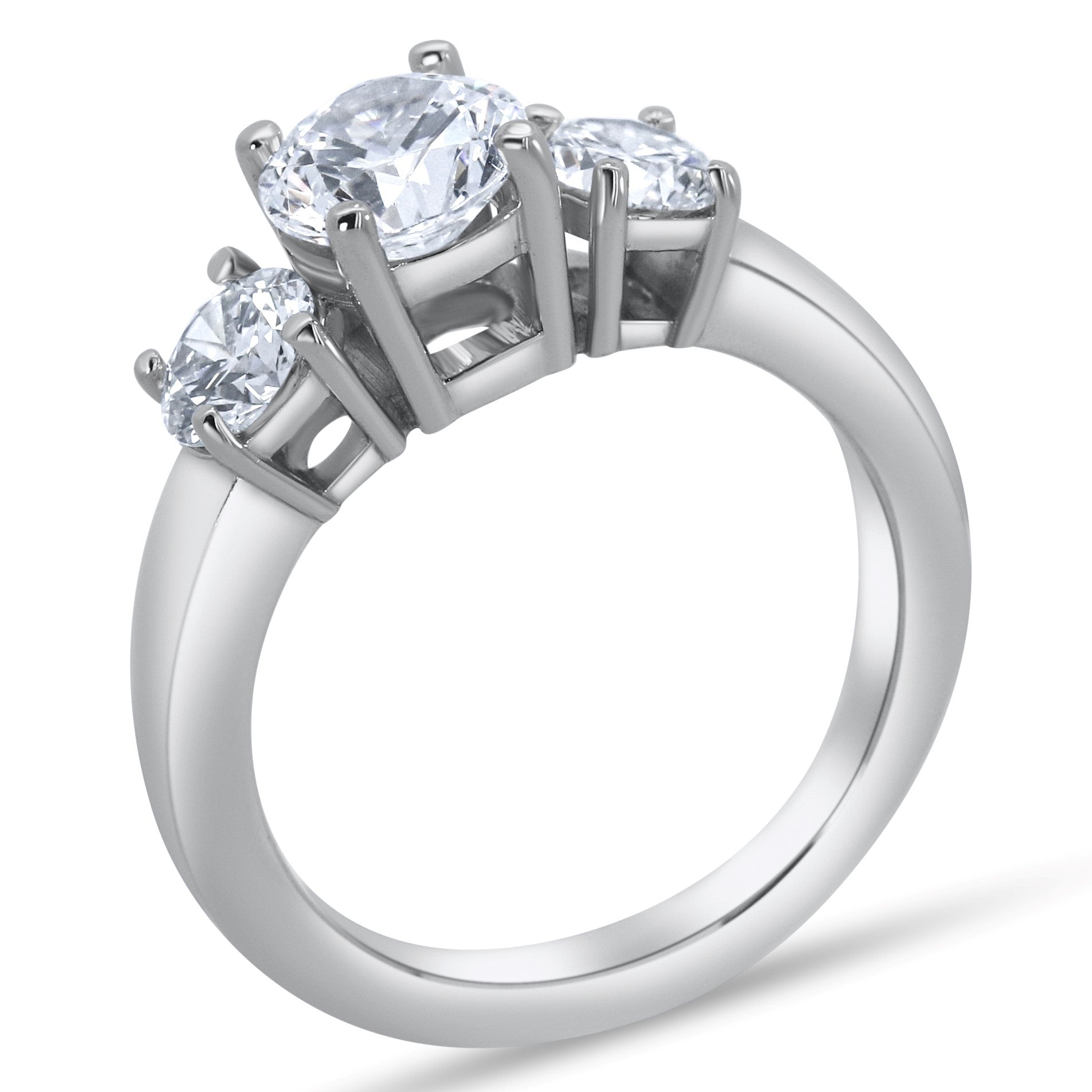 14K Three Stone Lab Grown Diamond Engagement Ring