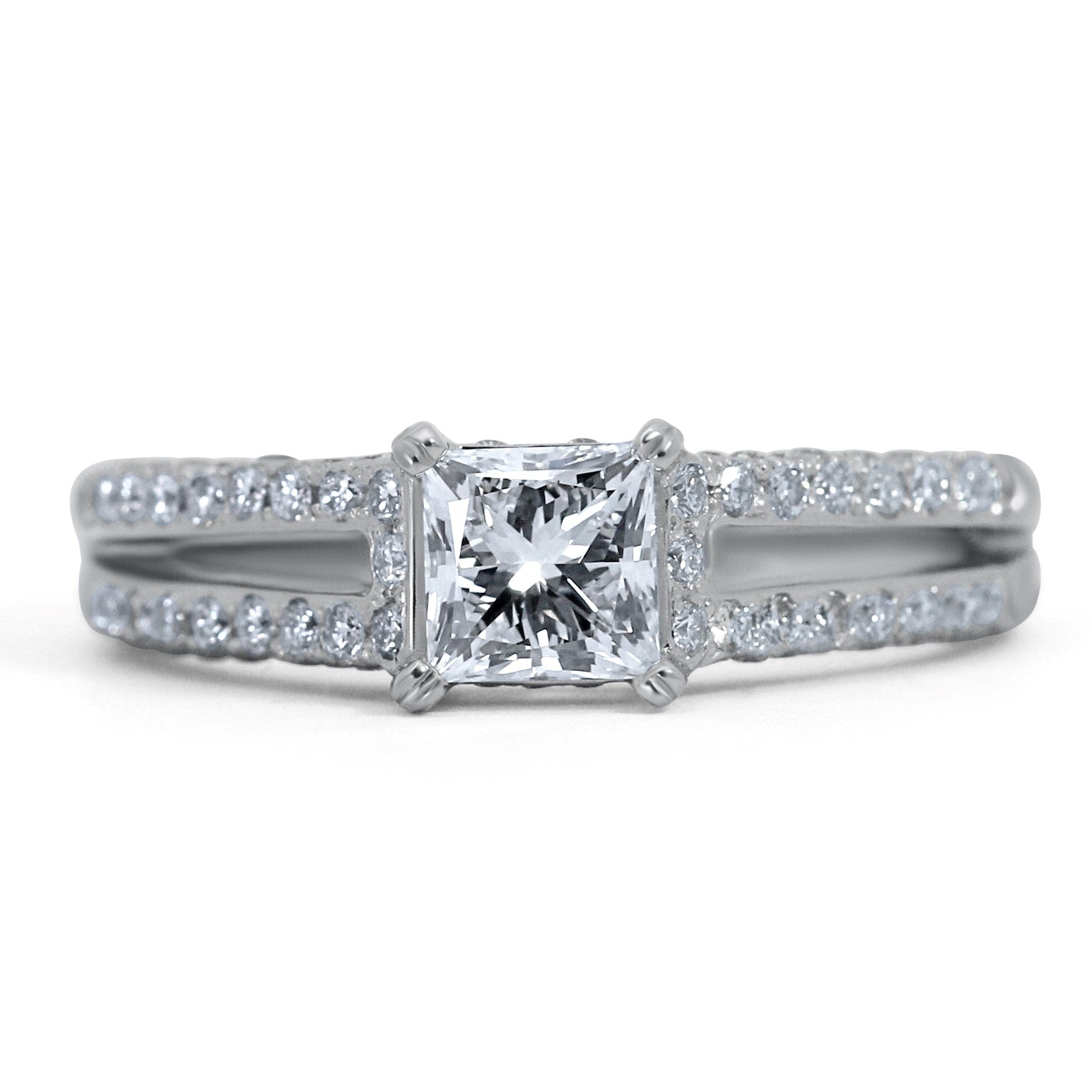 Vintage Platinum Split Band Engagement Ring
