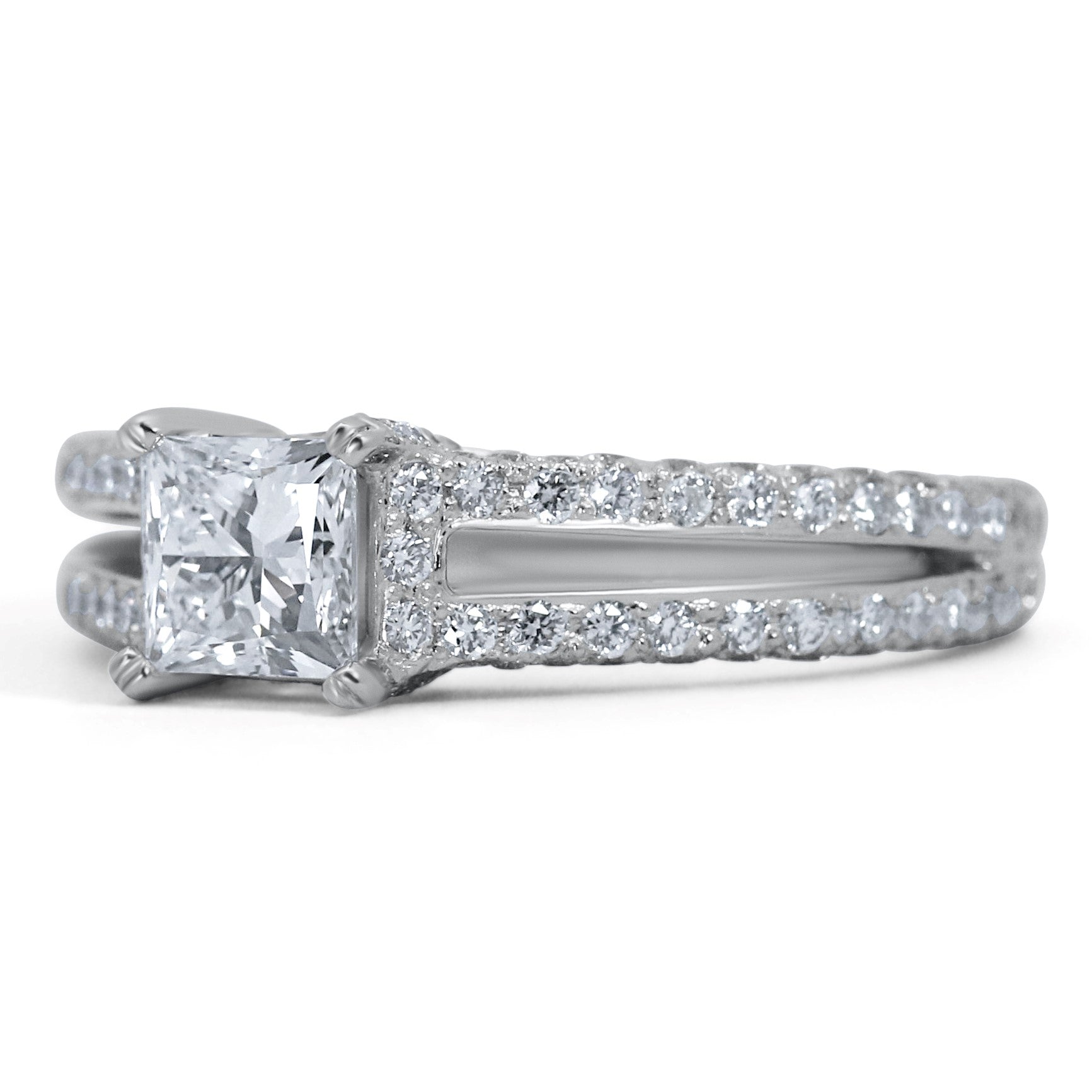 Vintage Platinum Split Band Engagement Ring