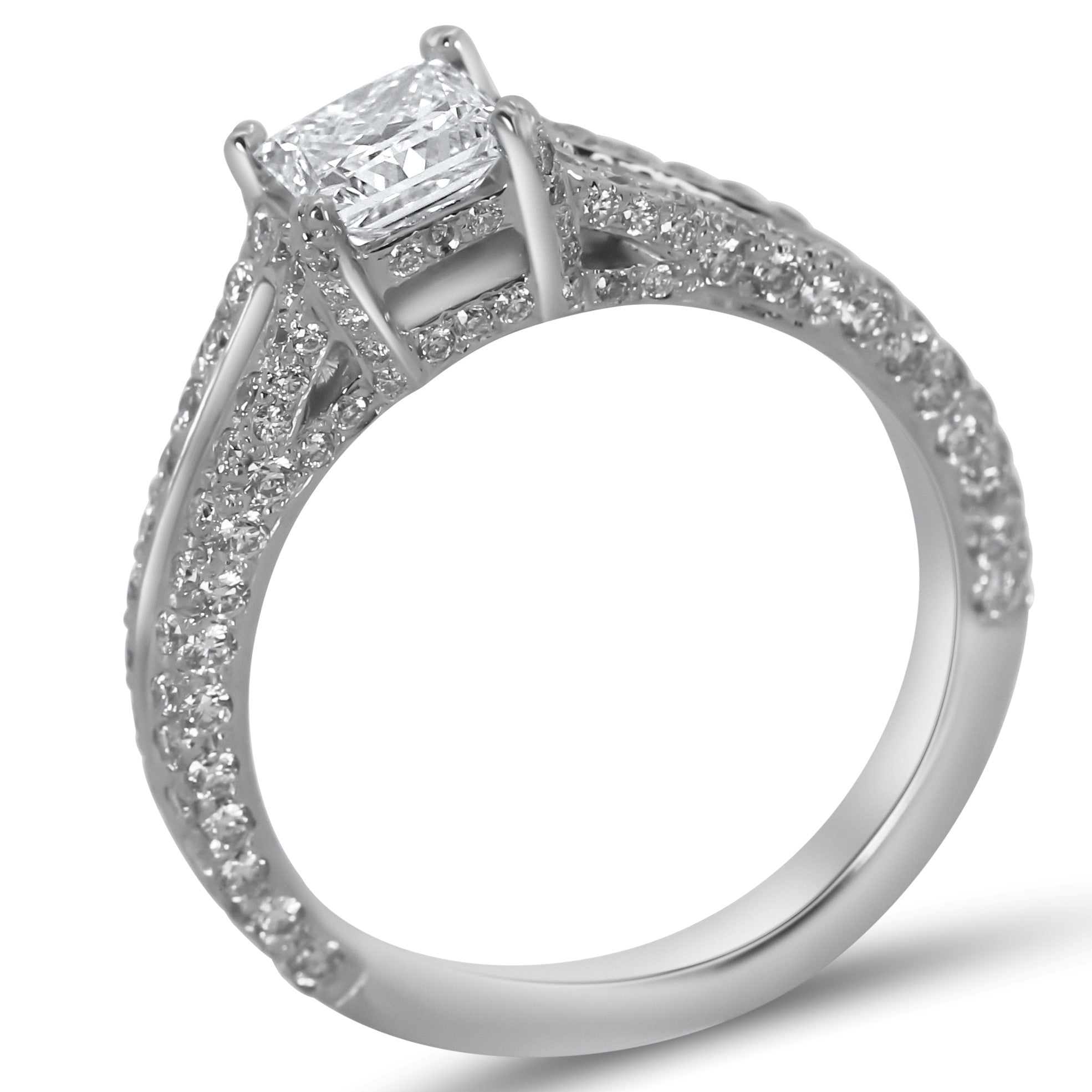 Vintage Platinum Split Band Engagement Ring