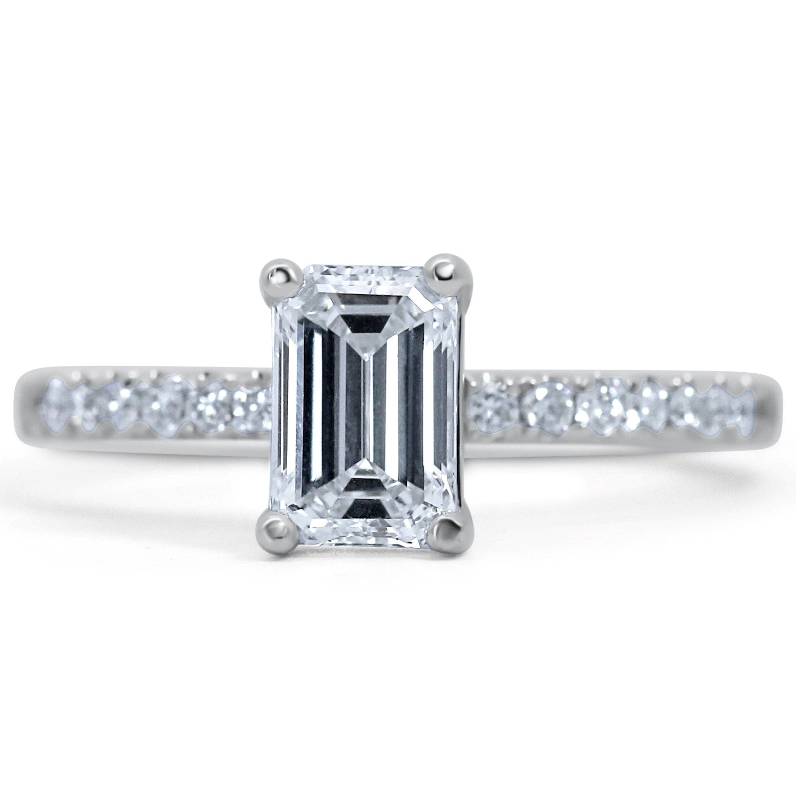 Emerald Cut Lab Grown Diamond Classic Engagement Ring