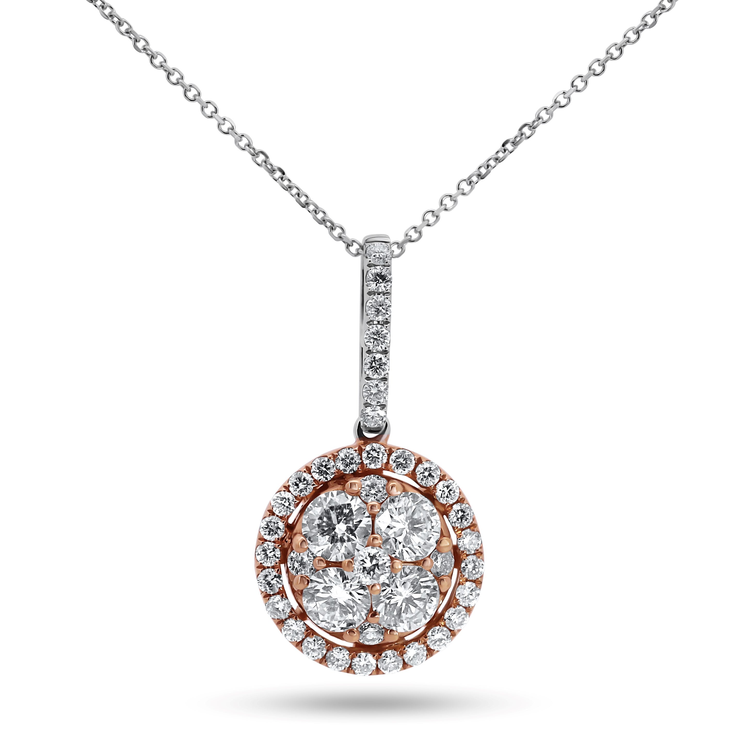 Two-Tone Diamond Cluster Pendant