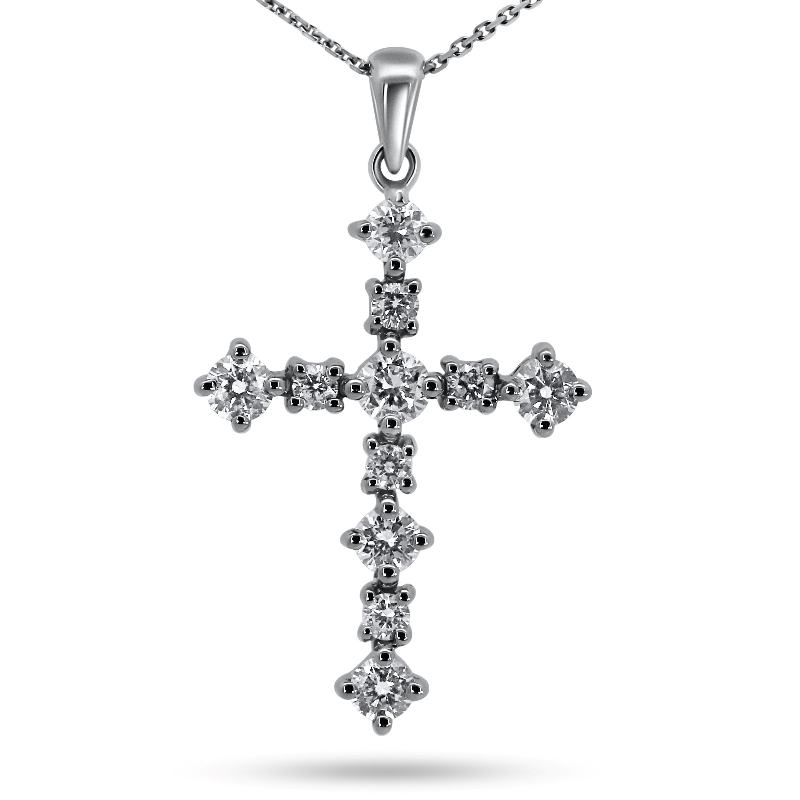 Contemporary Diamond Cross Pendant