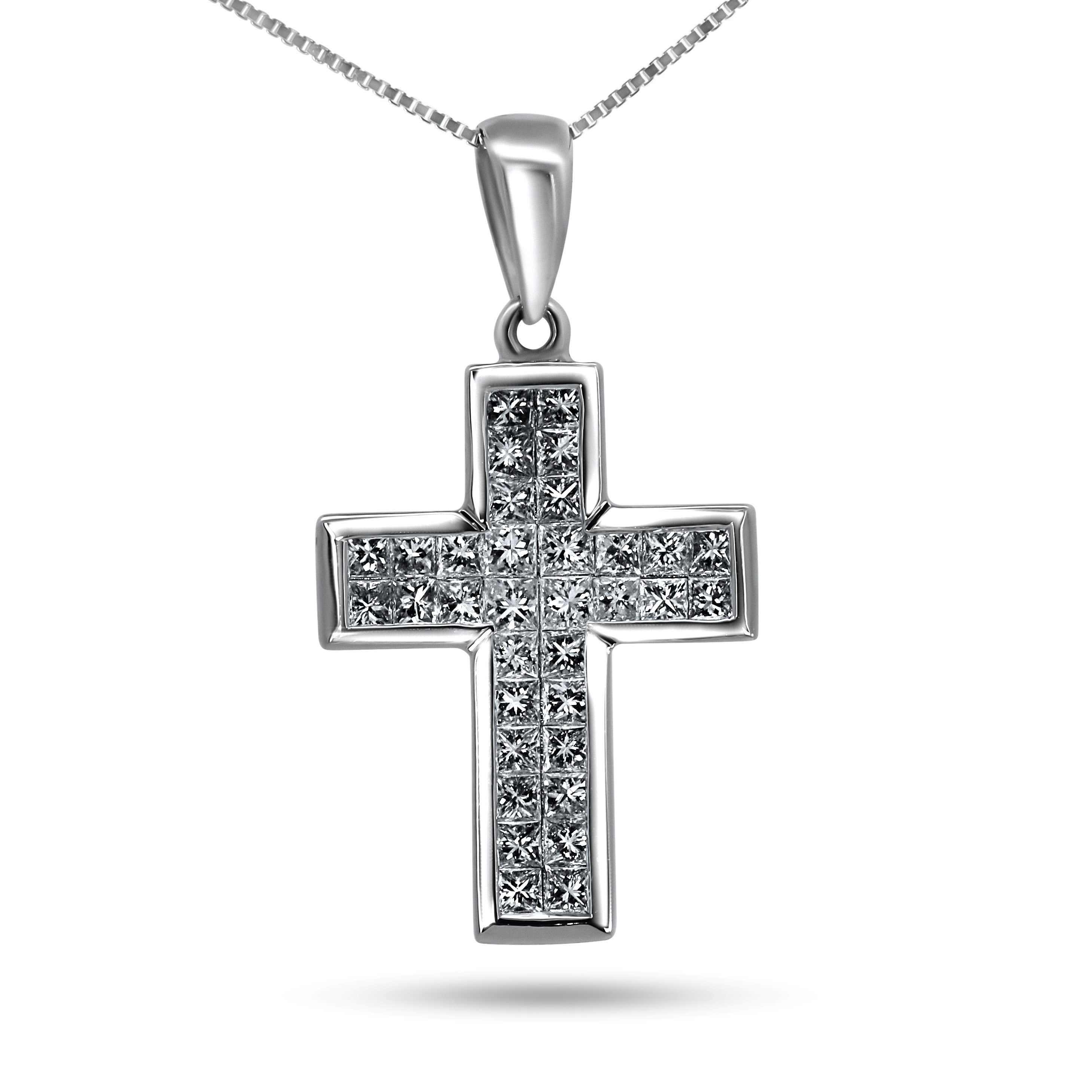 Modern Diamond Cross Pendant