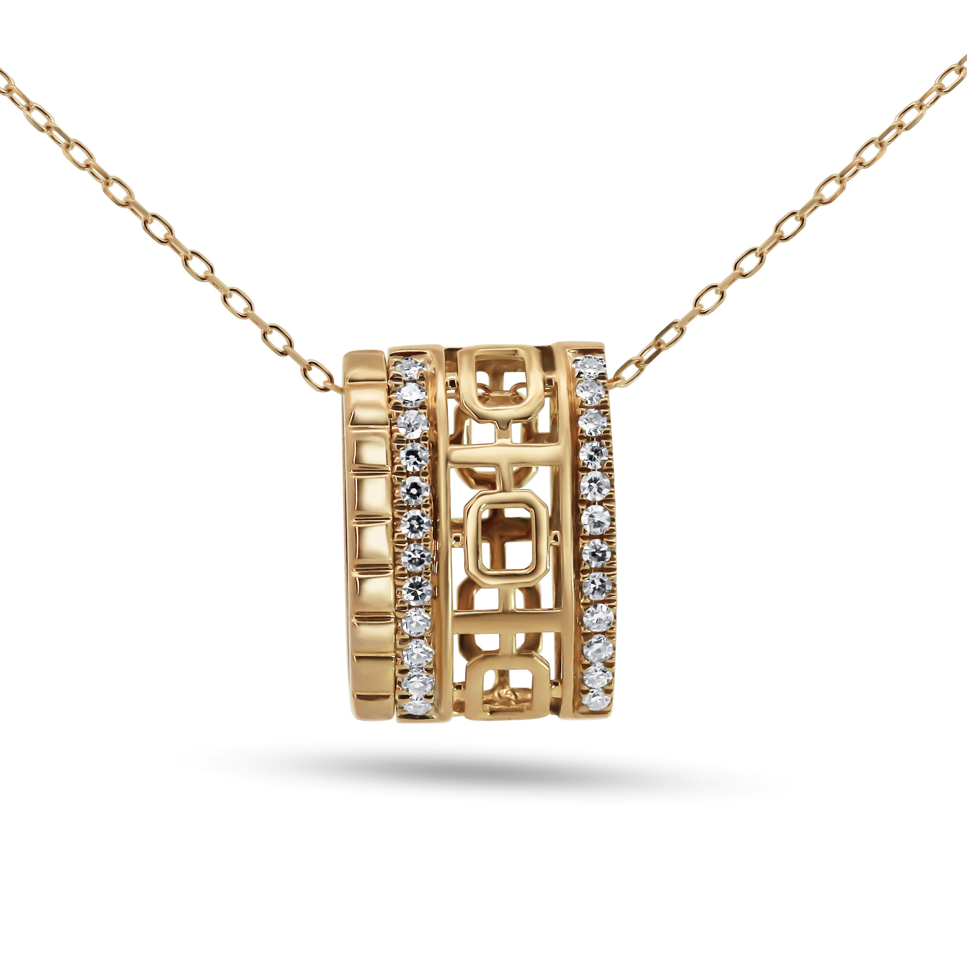 Modern Diamond Open Work Pendant