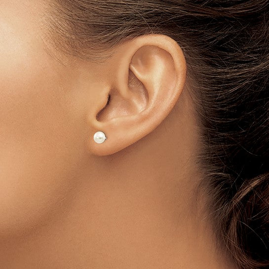5–6mm Freshwater Pearl Earrings in 14K White Gold | Joe Kassab Jewelers