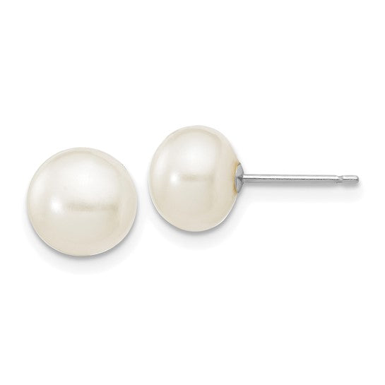 7–8mm Freshwater Pearl Earrings in 14 Karat White Gold | Joe Kassab Jewelers
