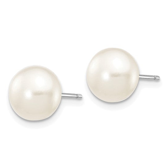 7–8mm Freshwater Pearl Earrings in 14 Karat White Gold | Joe Kassab Jewelers