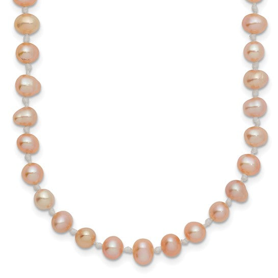 4–5mm Pink Freshwater Pearl Necklace in 14K Yellow Gold | 18"