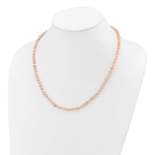4–5mm Pink Freshwater Pearl Necklace in 14K Yellow Gold | 18"