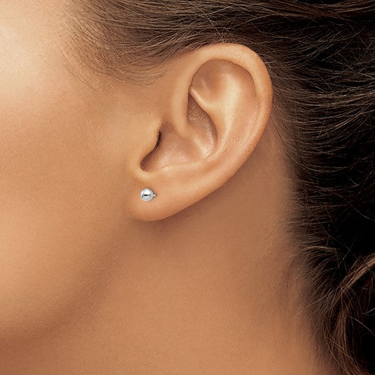 14K White Gold 4mm Ball Stud Earrings