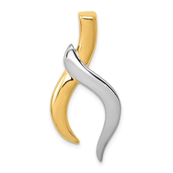 14K Two-Tone Gold Free-Form Slide Pendant | Joe Kassab Jewelers