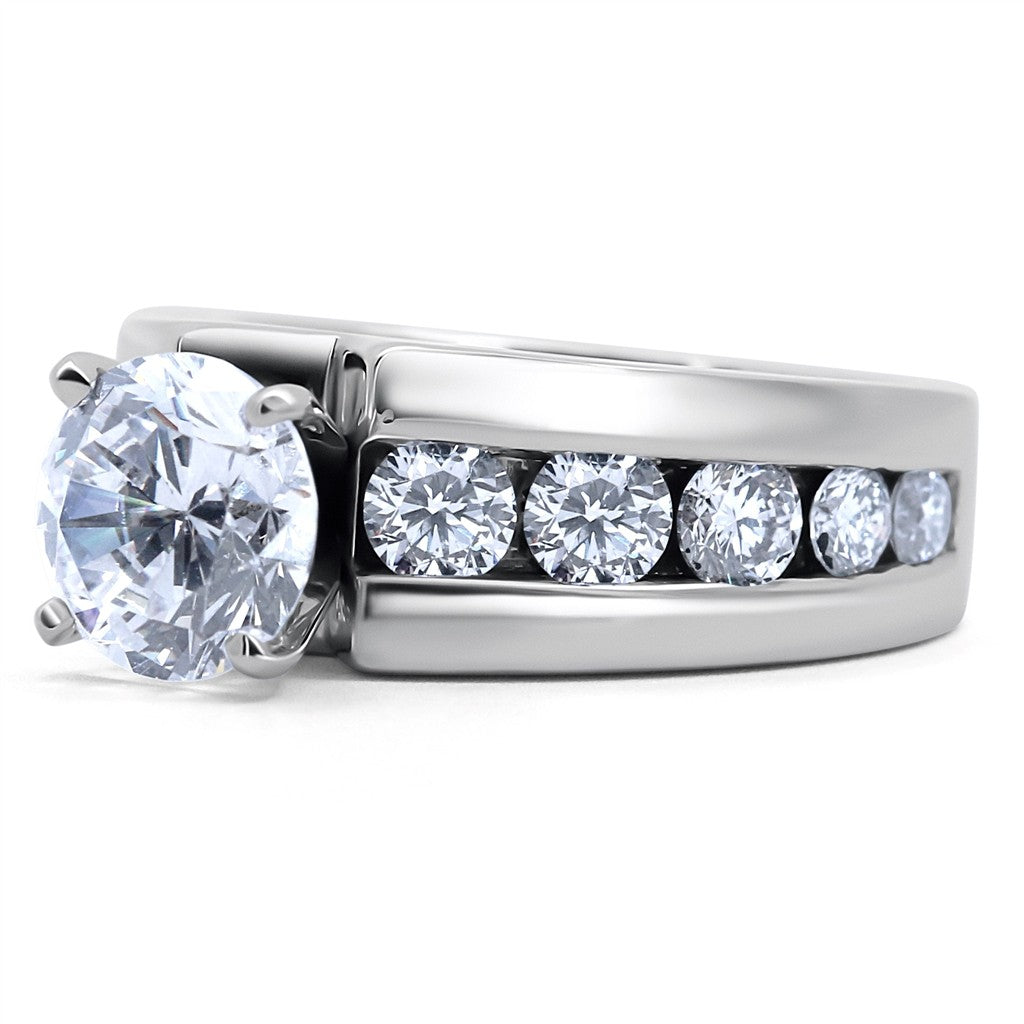 Modern Channel Set Engagement Ring