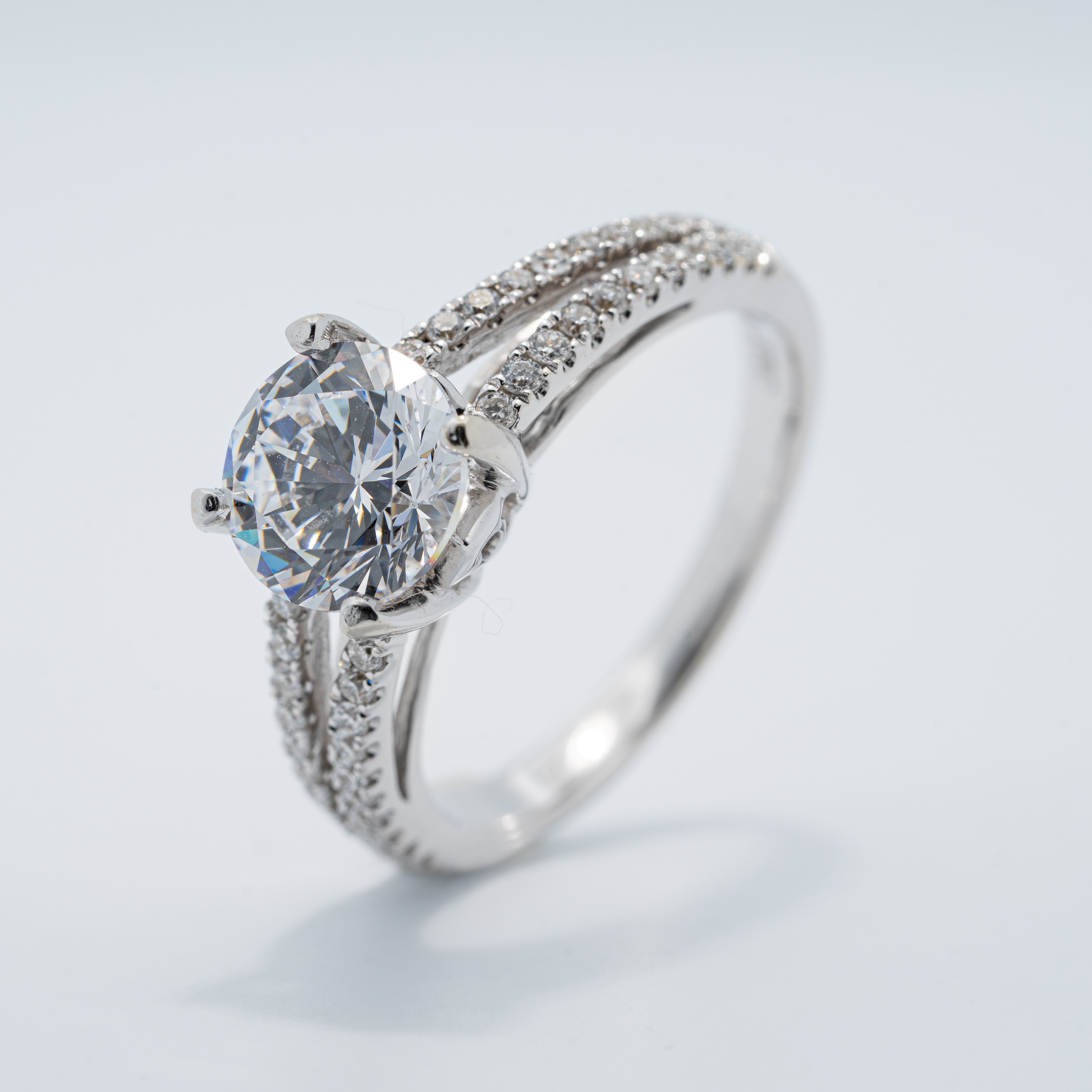 Vintage Inspired Split Band Engagement Ring
