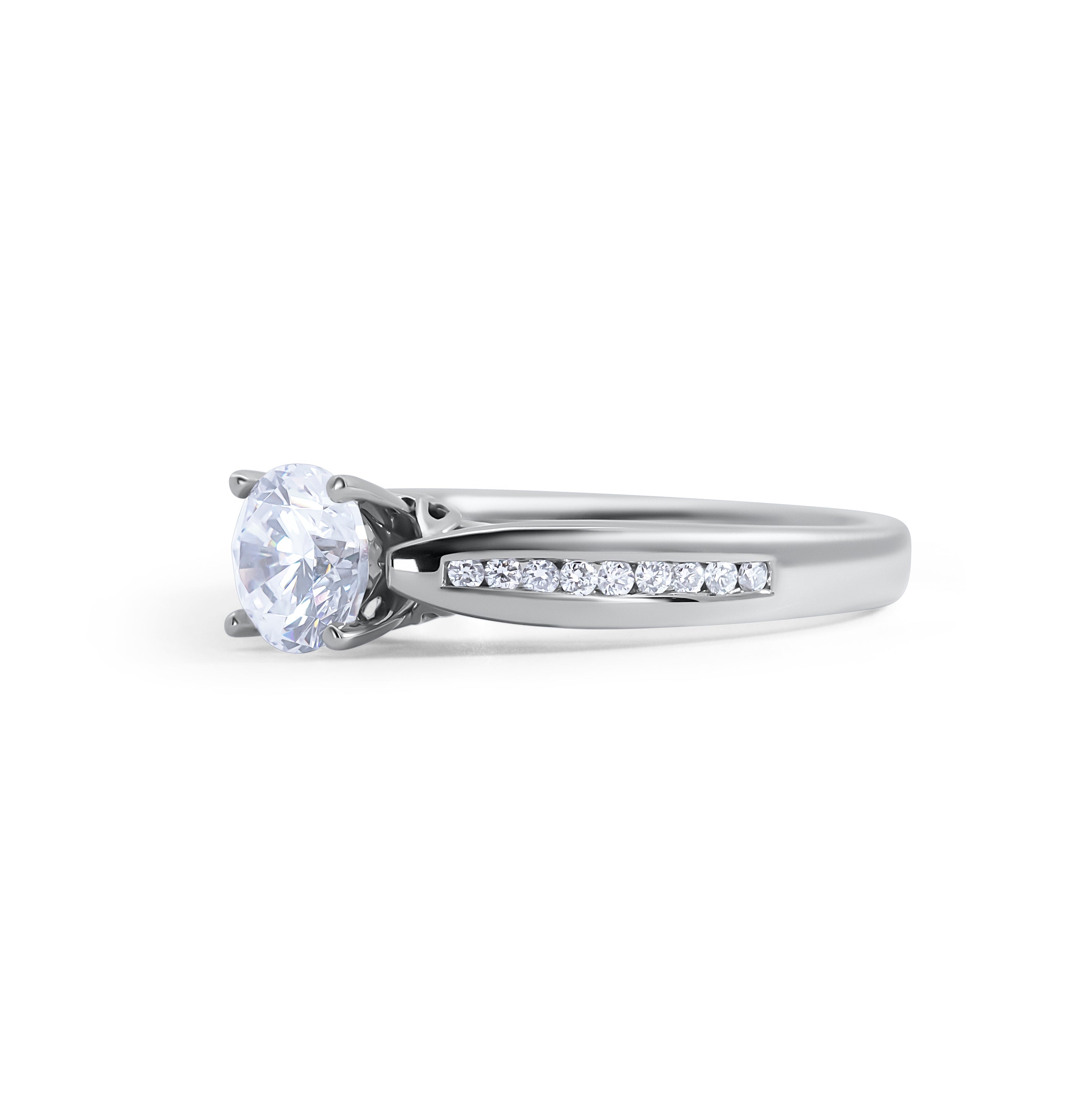14KW Cathedral Engagement Ring
