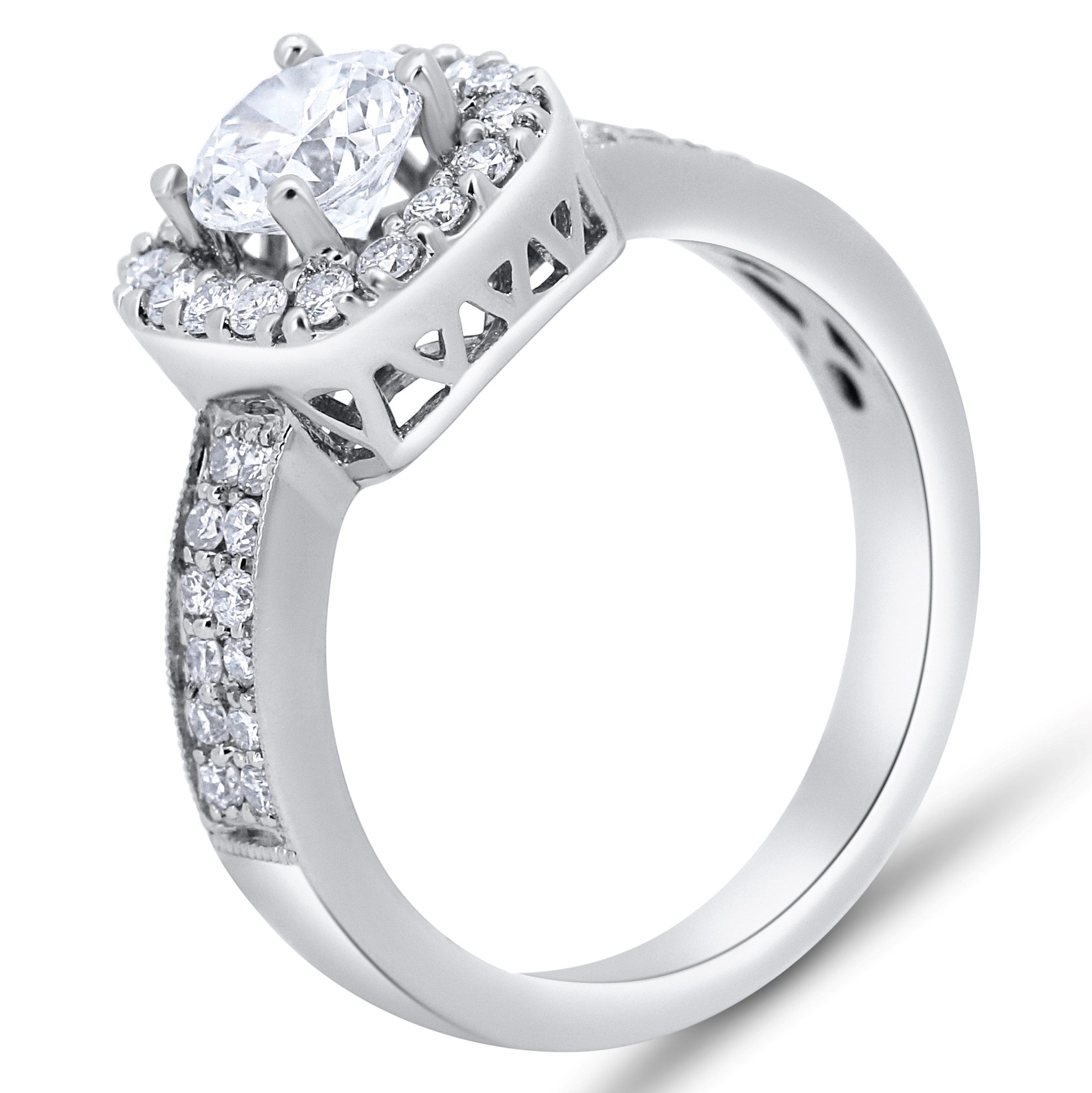 Vintage Pavé-Halo Engagement Ring