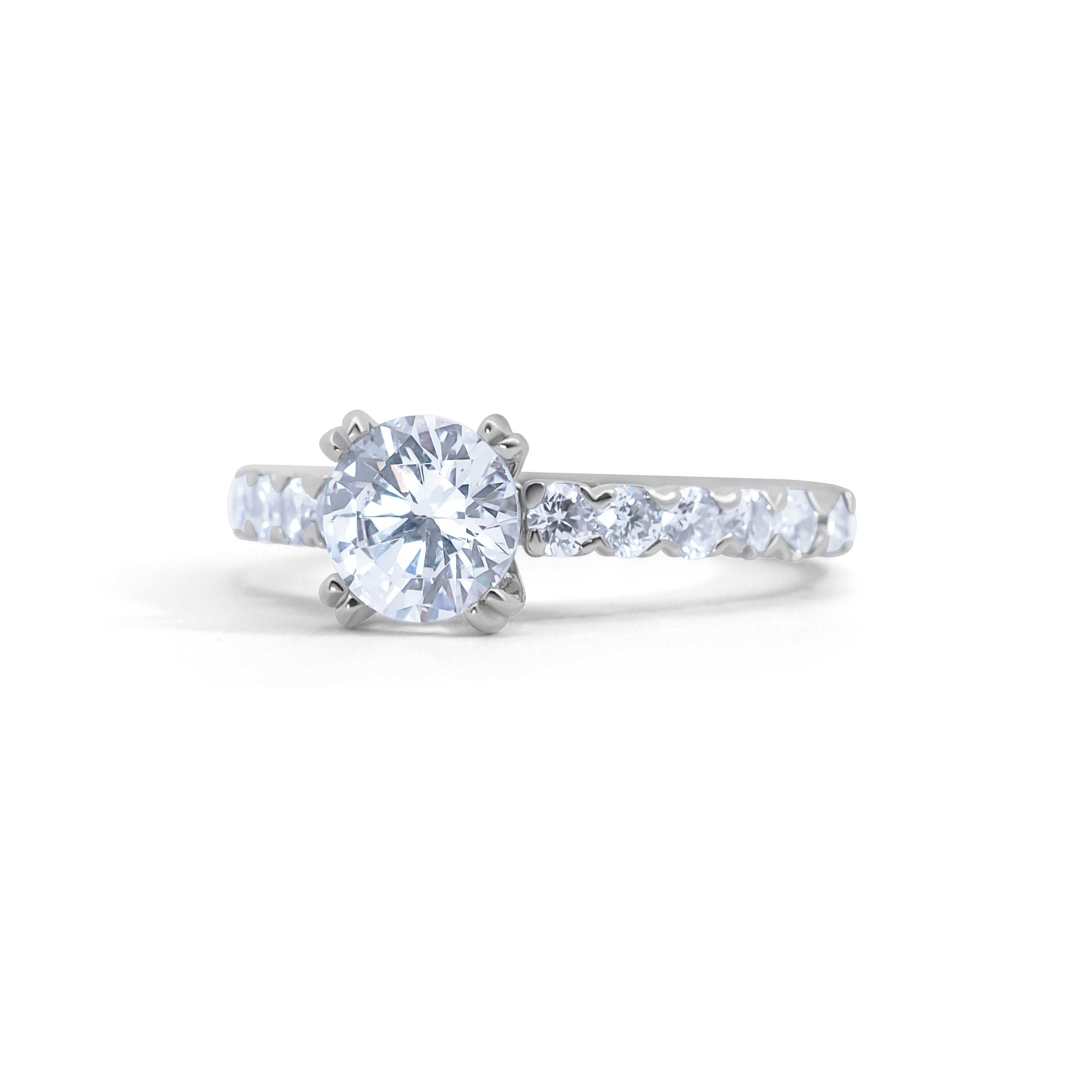 Modern Cathedral Style Engagement Ring