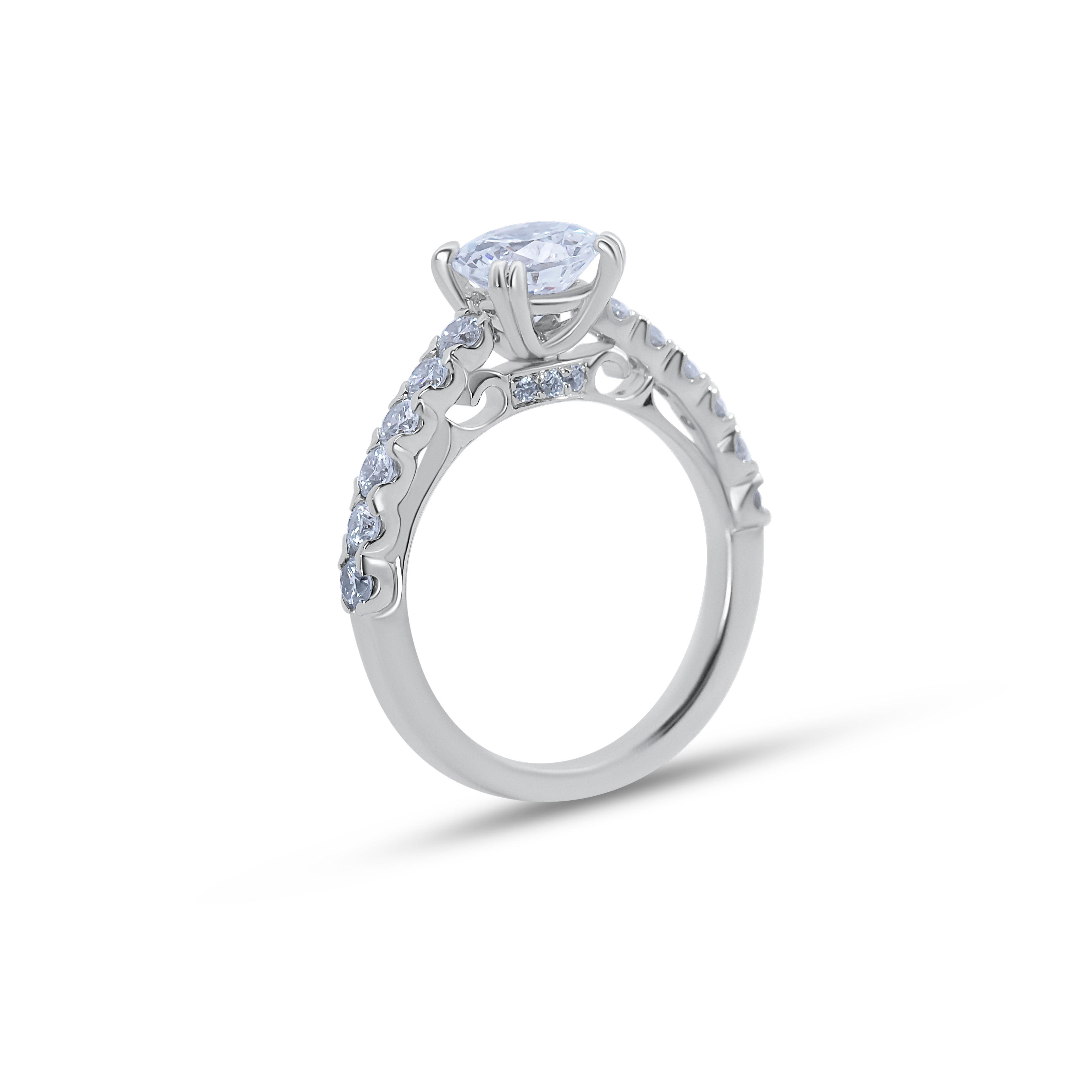 Modern Cathedral Style Engagement Ring