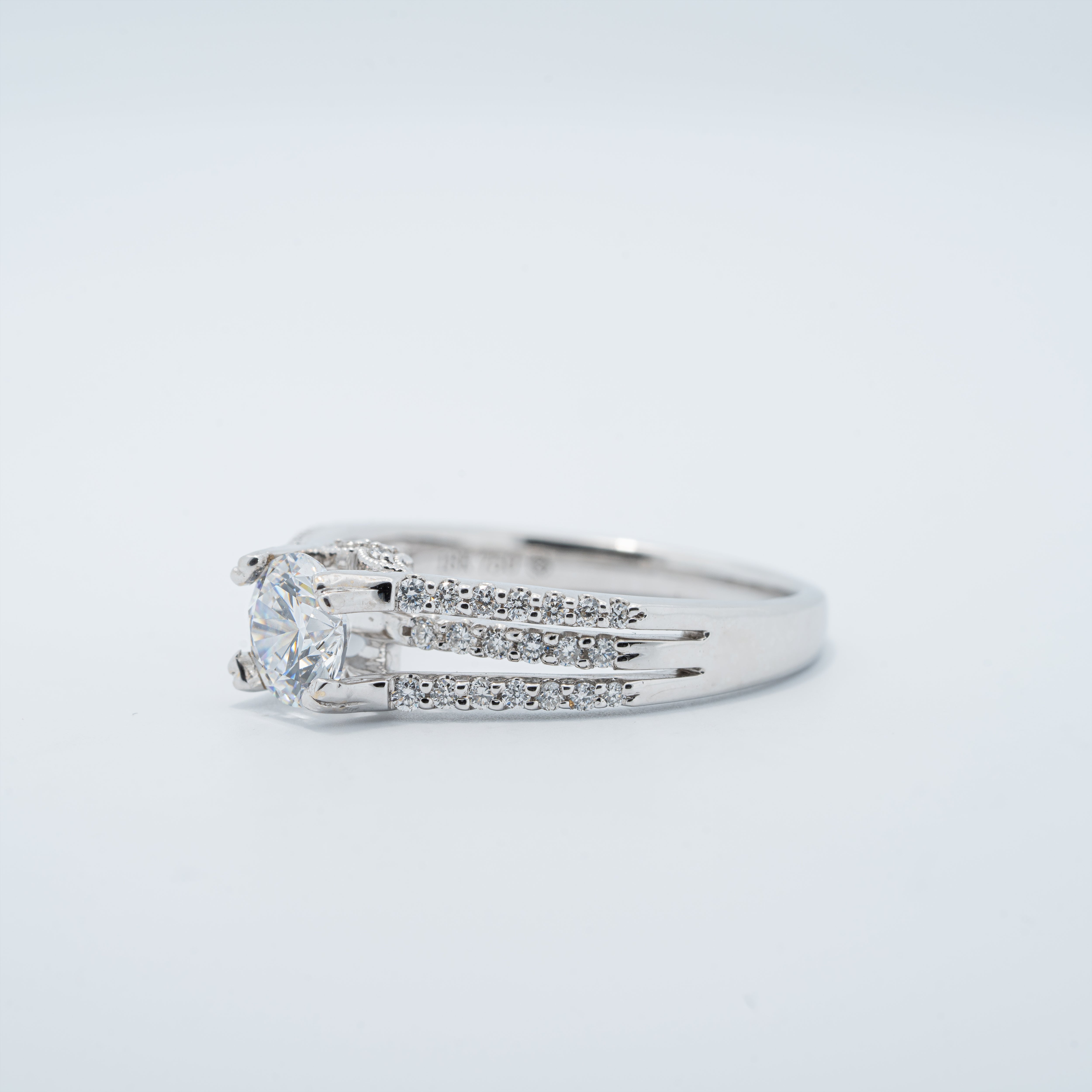 Three Row Split Band Engagement Ring