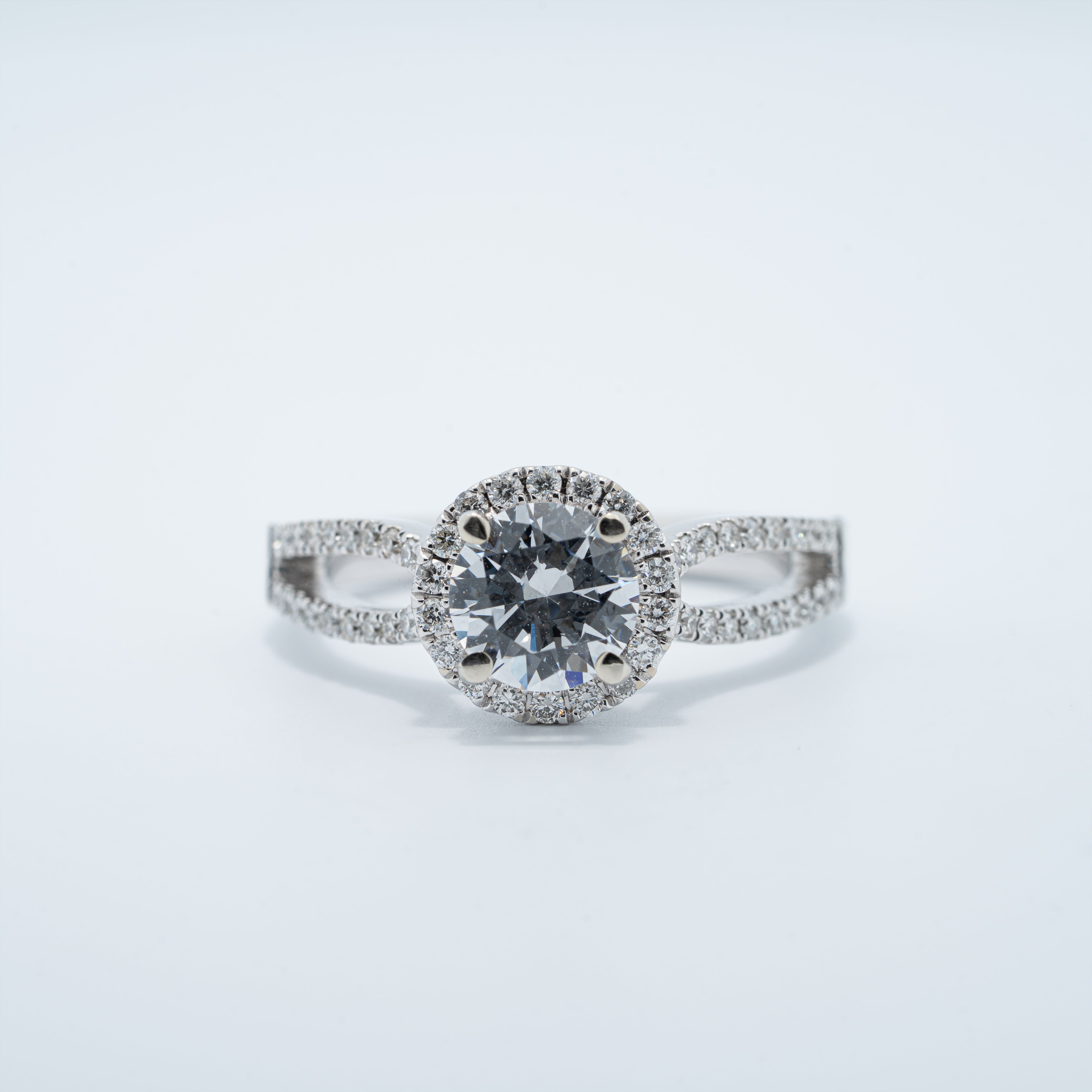 Vintage Style Halo Engagement Ring