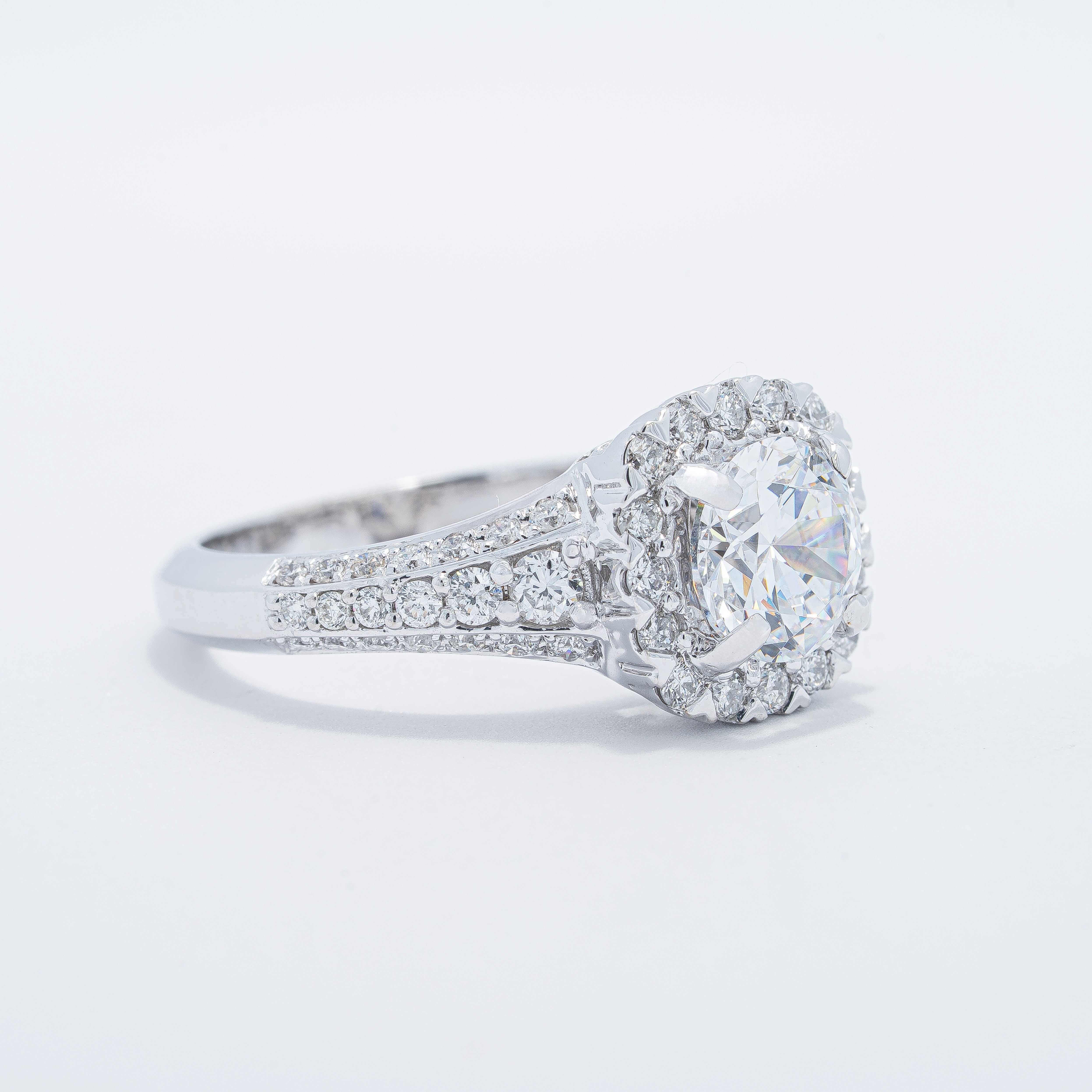 Cushion Shape Vintage Insppired Halo Engagement Ring