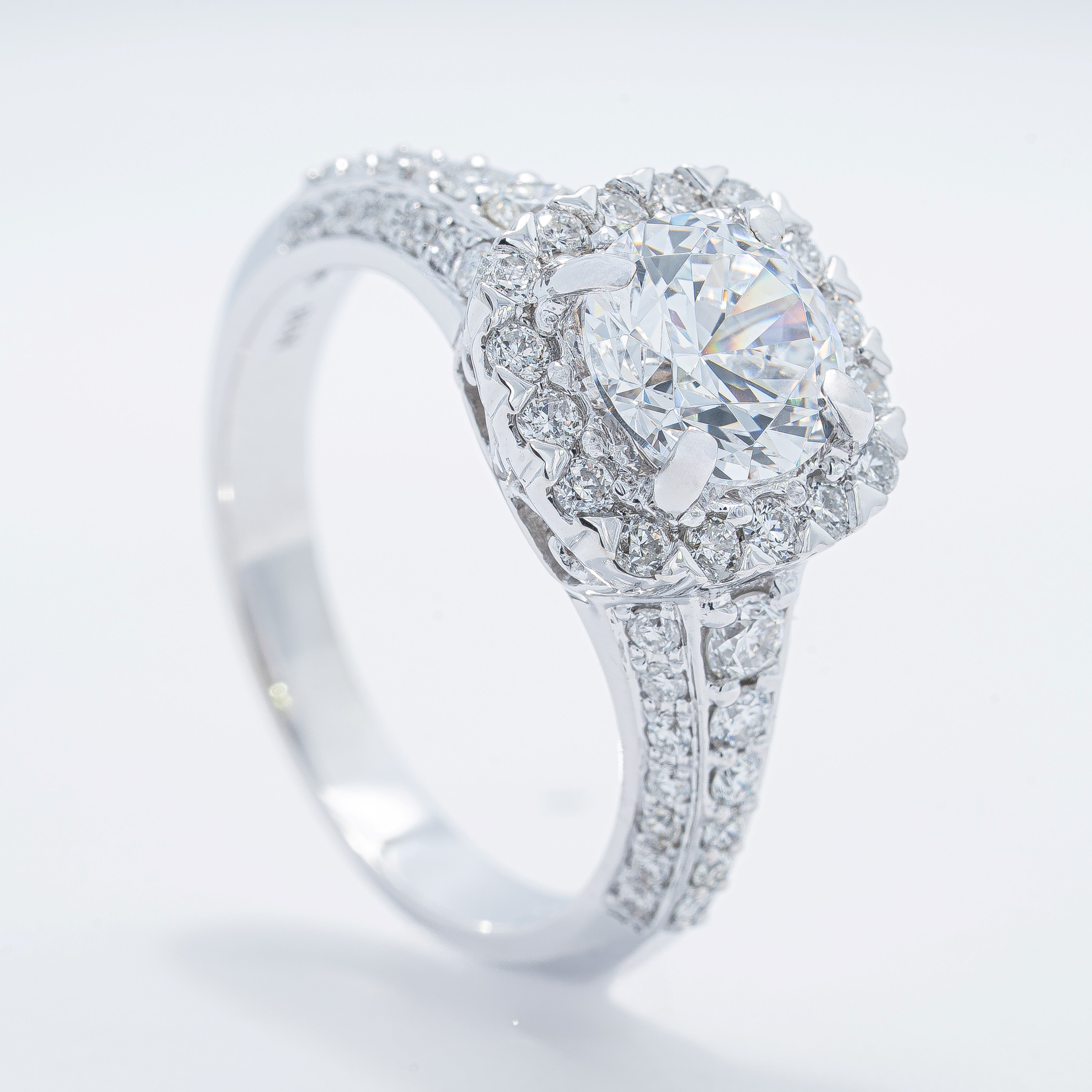 Cushion Shape Vintage Insppired Halo Engagement Ring
