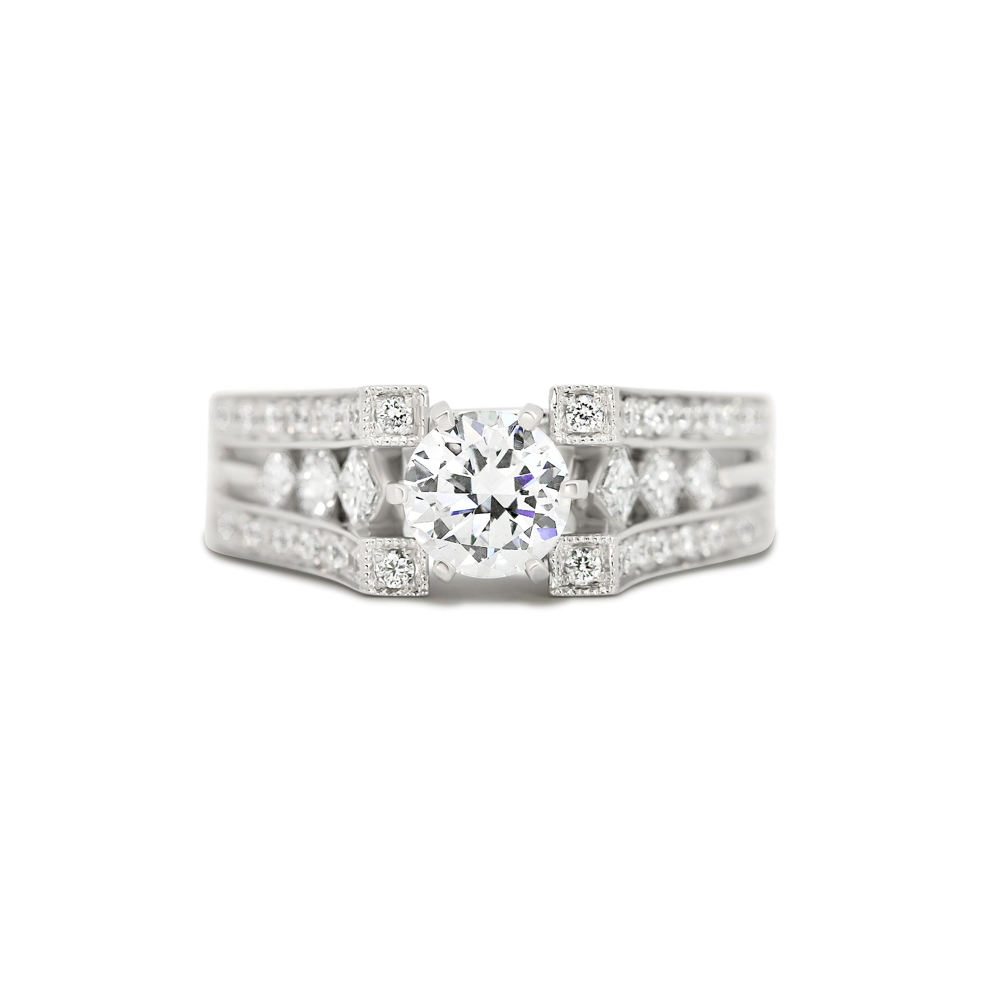 18K Modern Engagement Ring