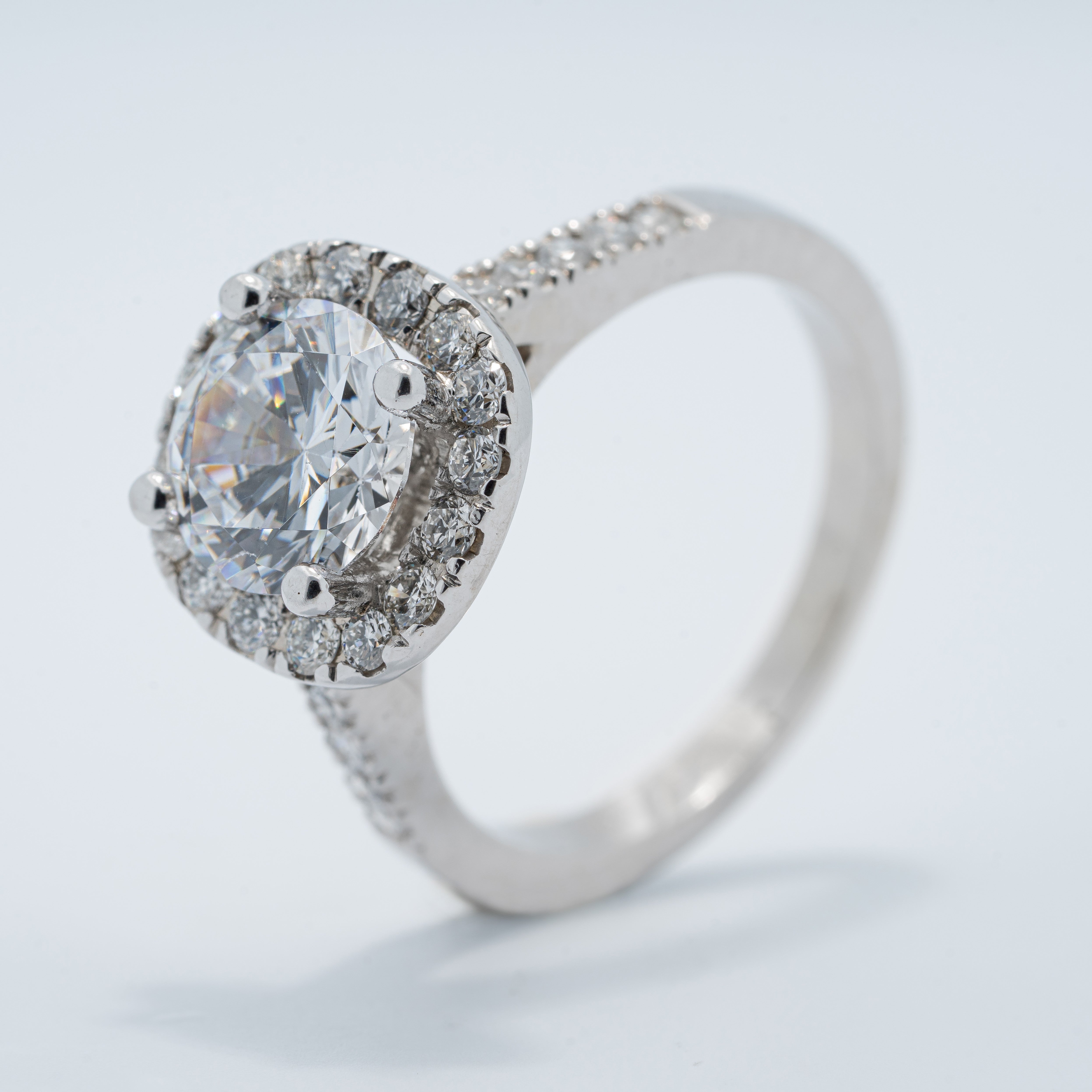 Vintage Cushion Halo Engagement Ring