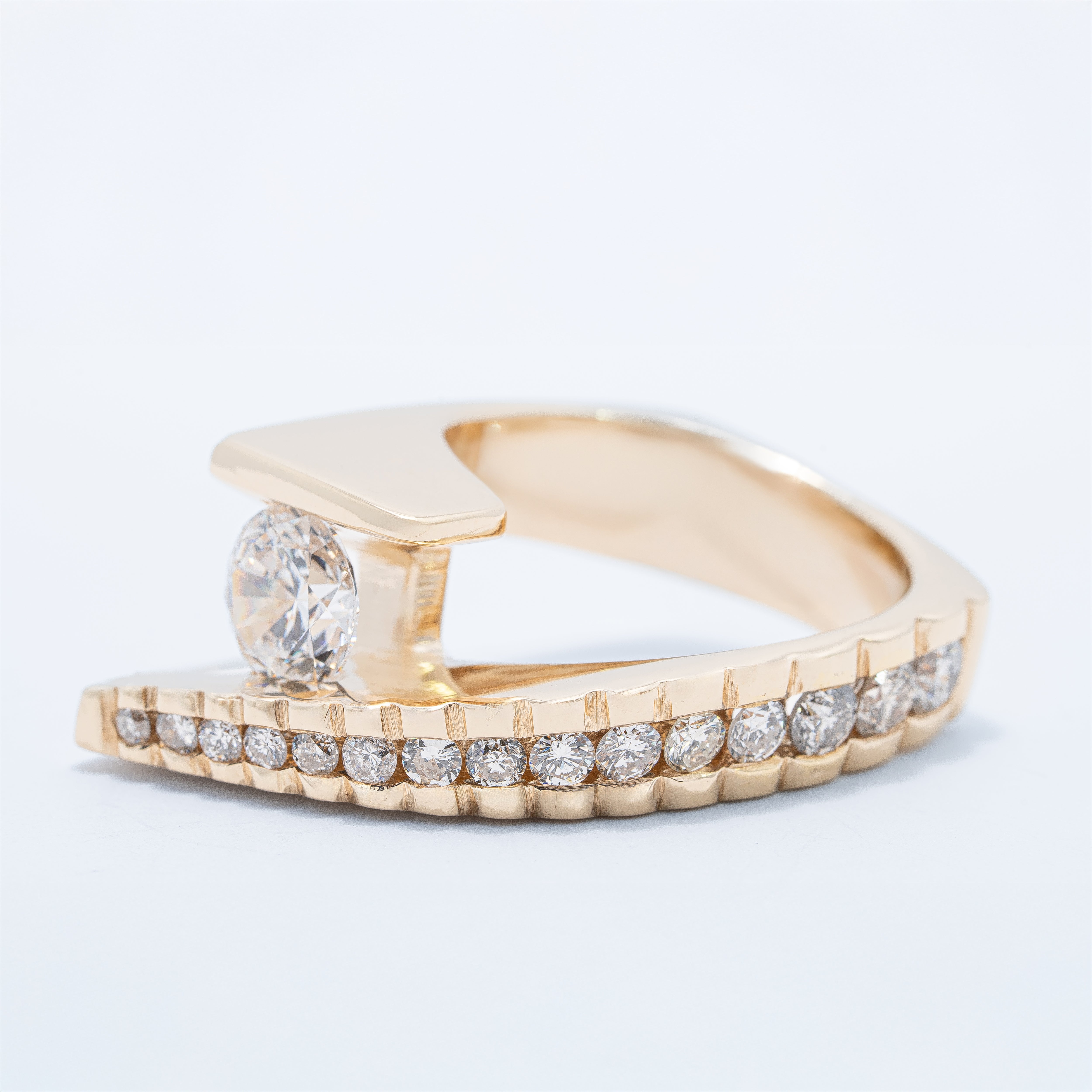 Modern By-pass Engagement Ring