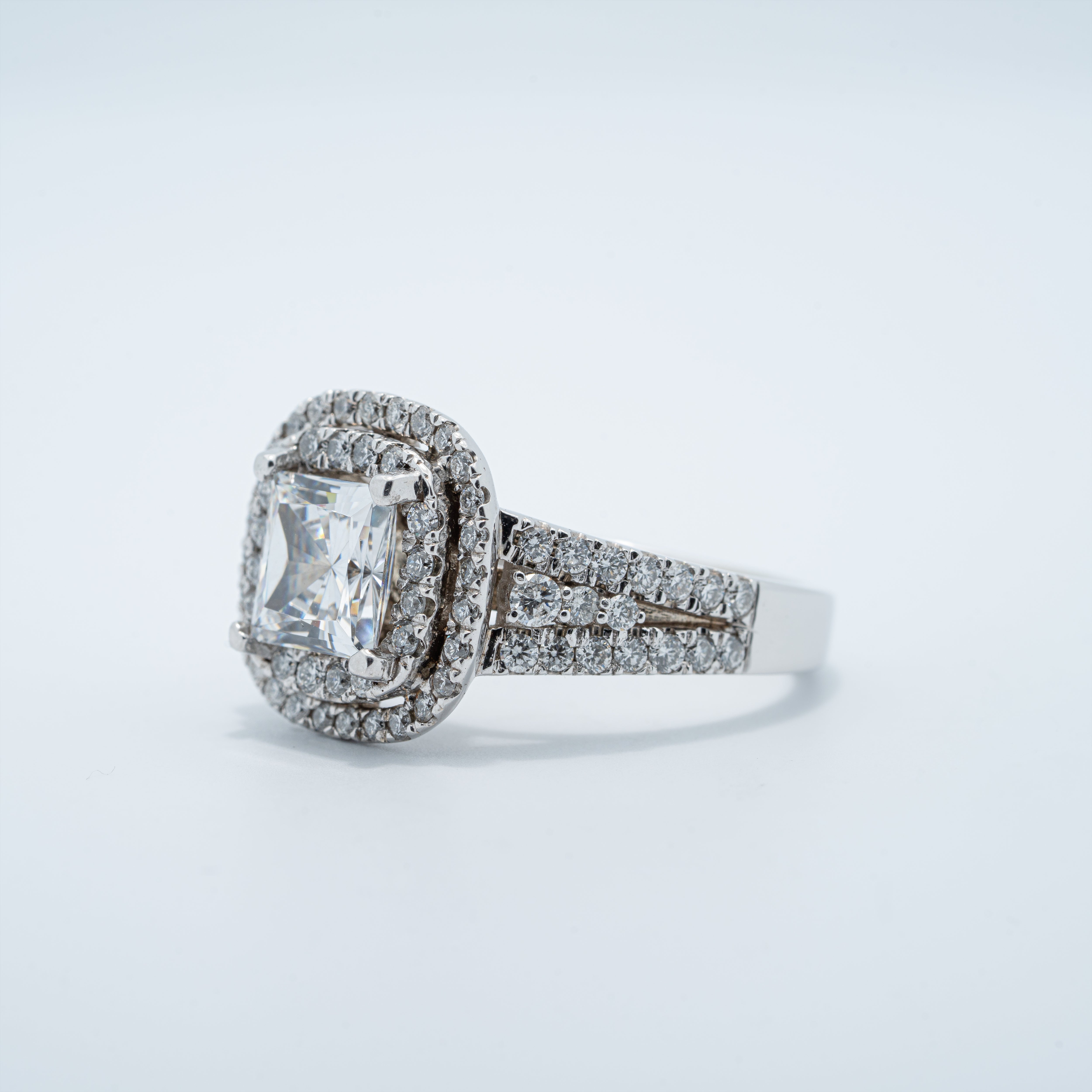 Cushion Double Halo Engagement Ring