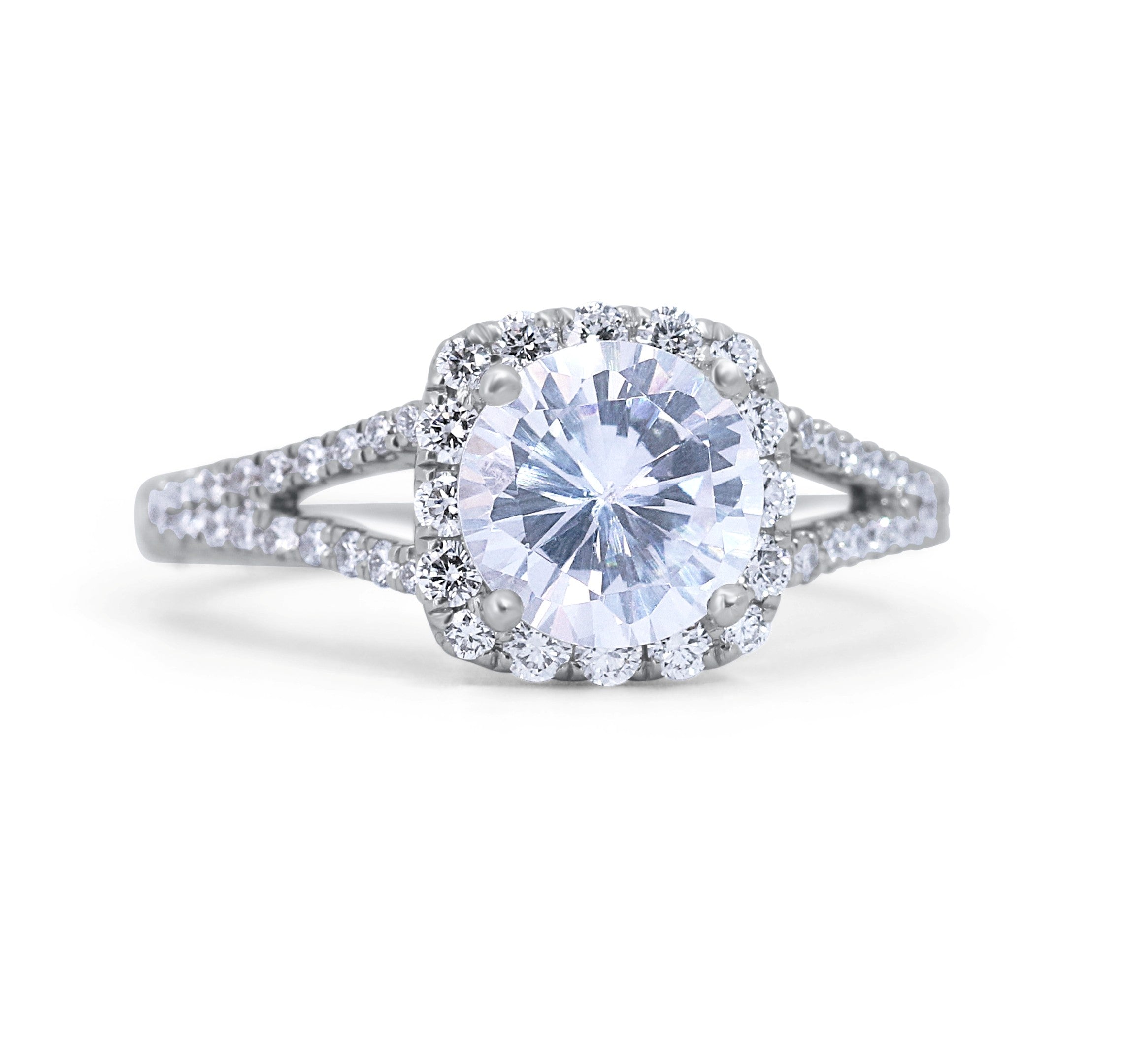 Vintage Cushion Halo Engagement Ring