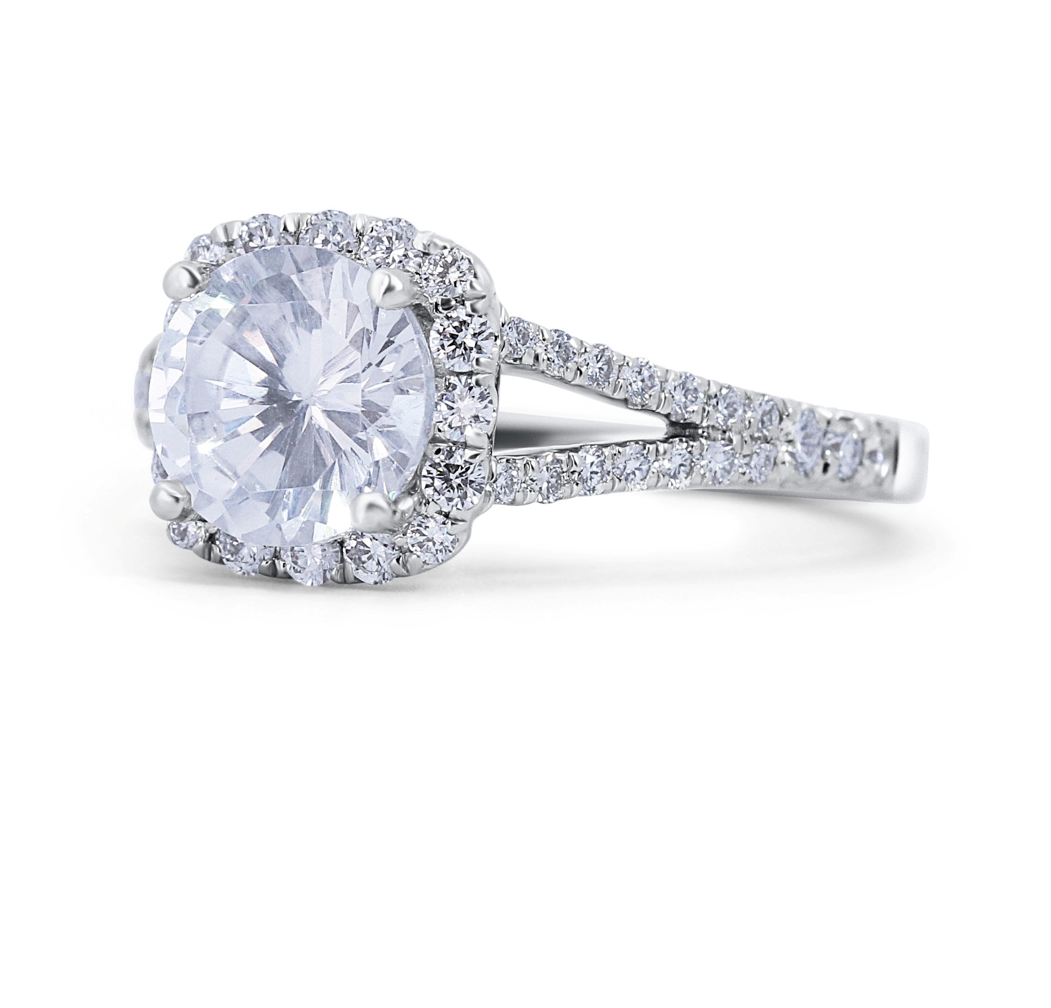Vintage Cushion Halo Engagement Ring
