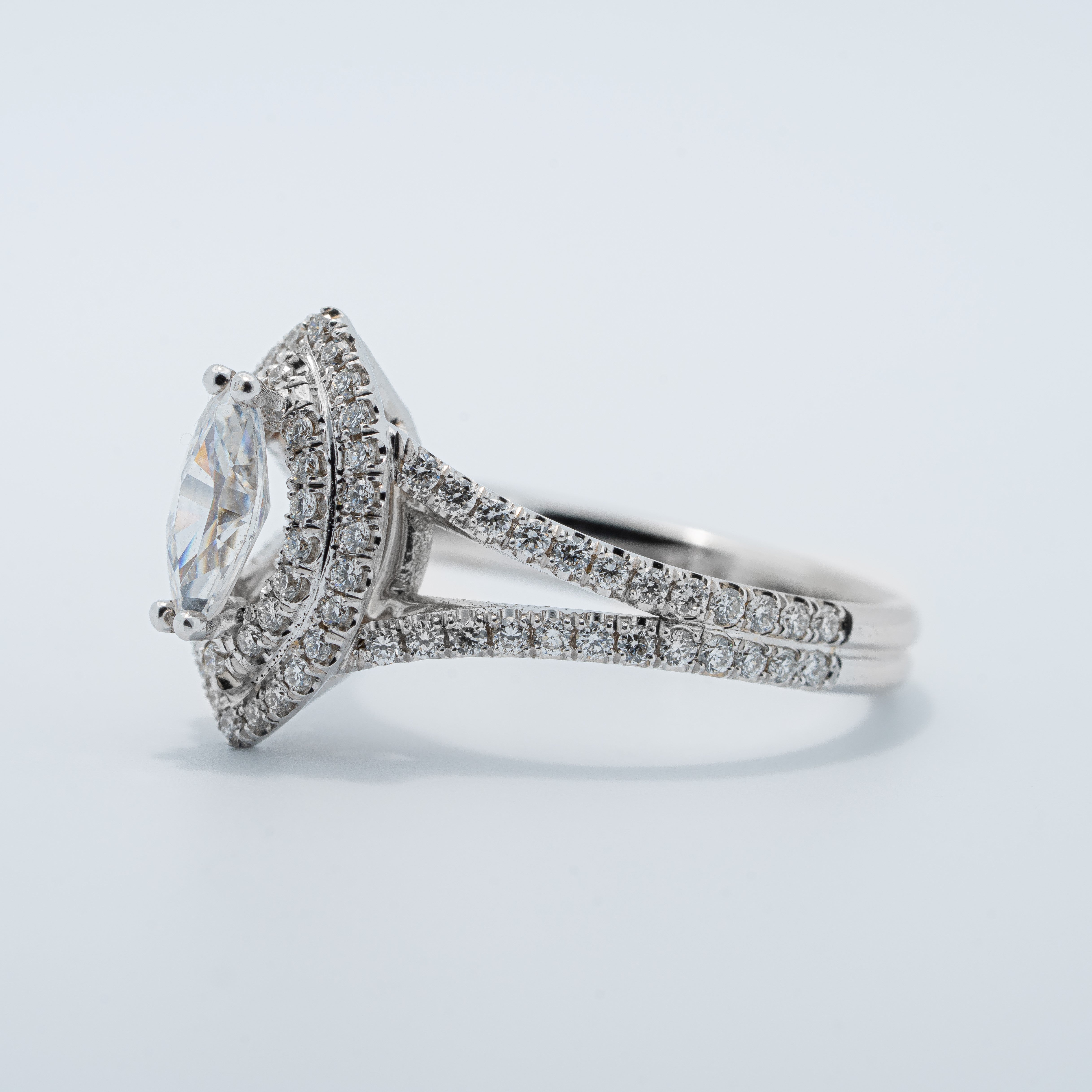 Marquise Double Halo Engagement Ring