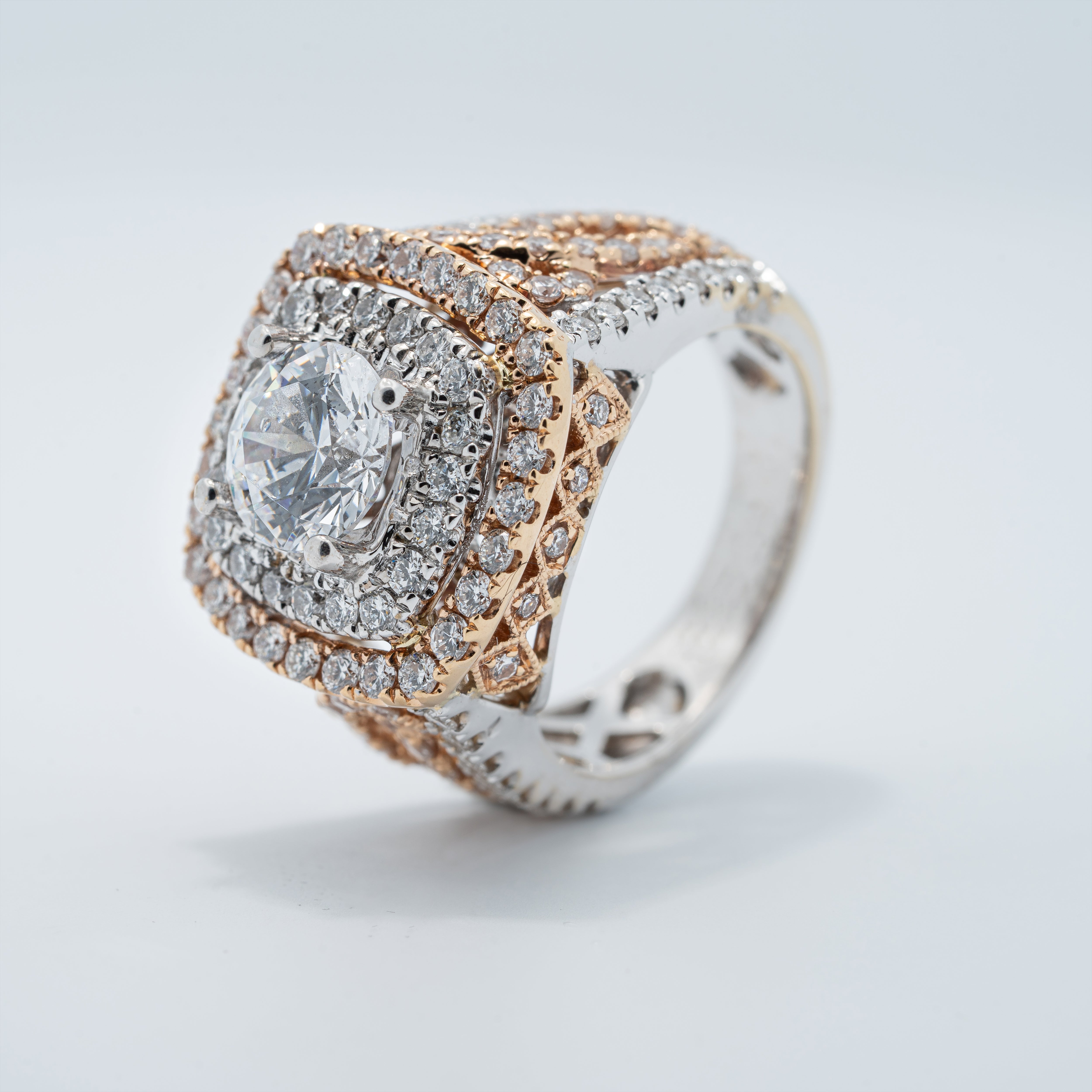 Vintage Inspired Halo Engagement Ring