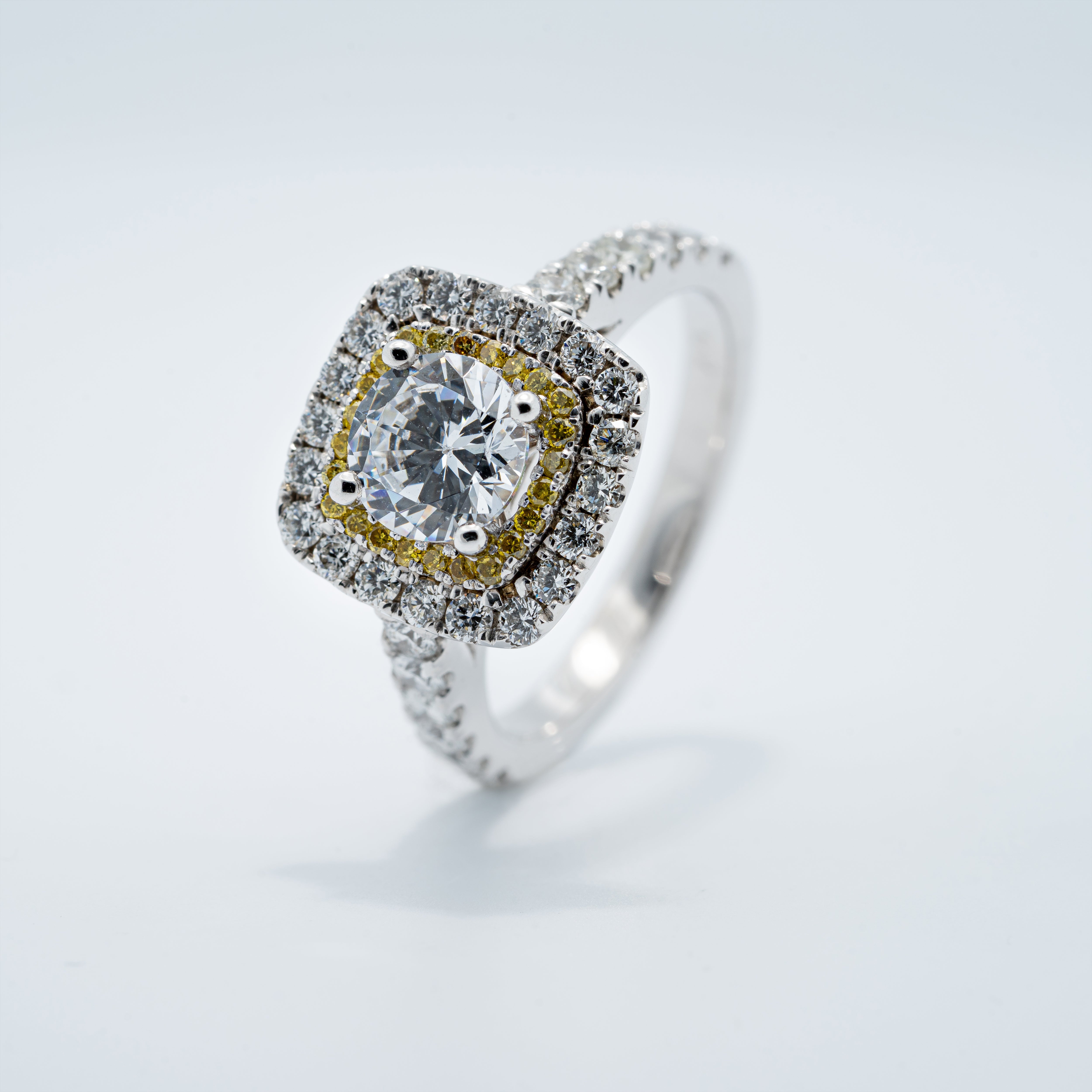 Vintage Double Halo Engagement Ring
