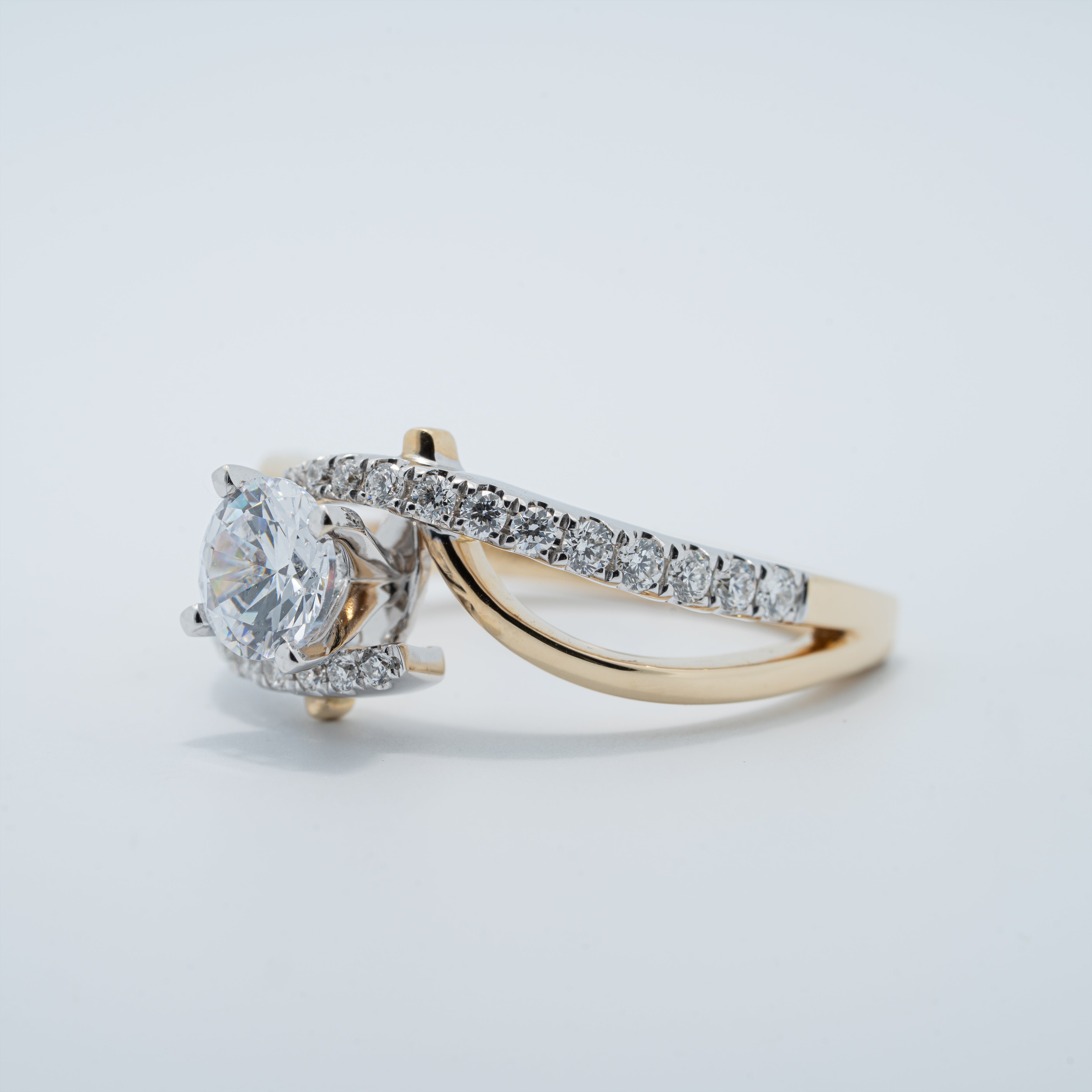 Contemporary Two-Tone Engagement Ring