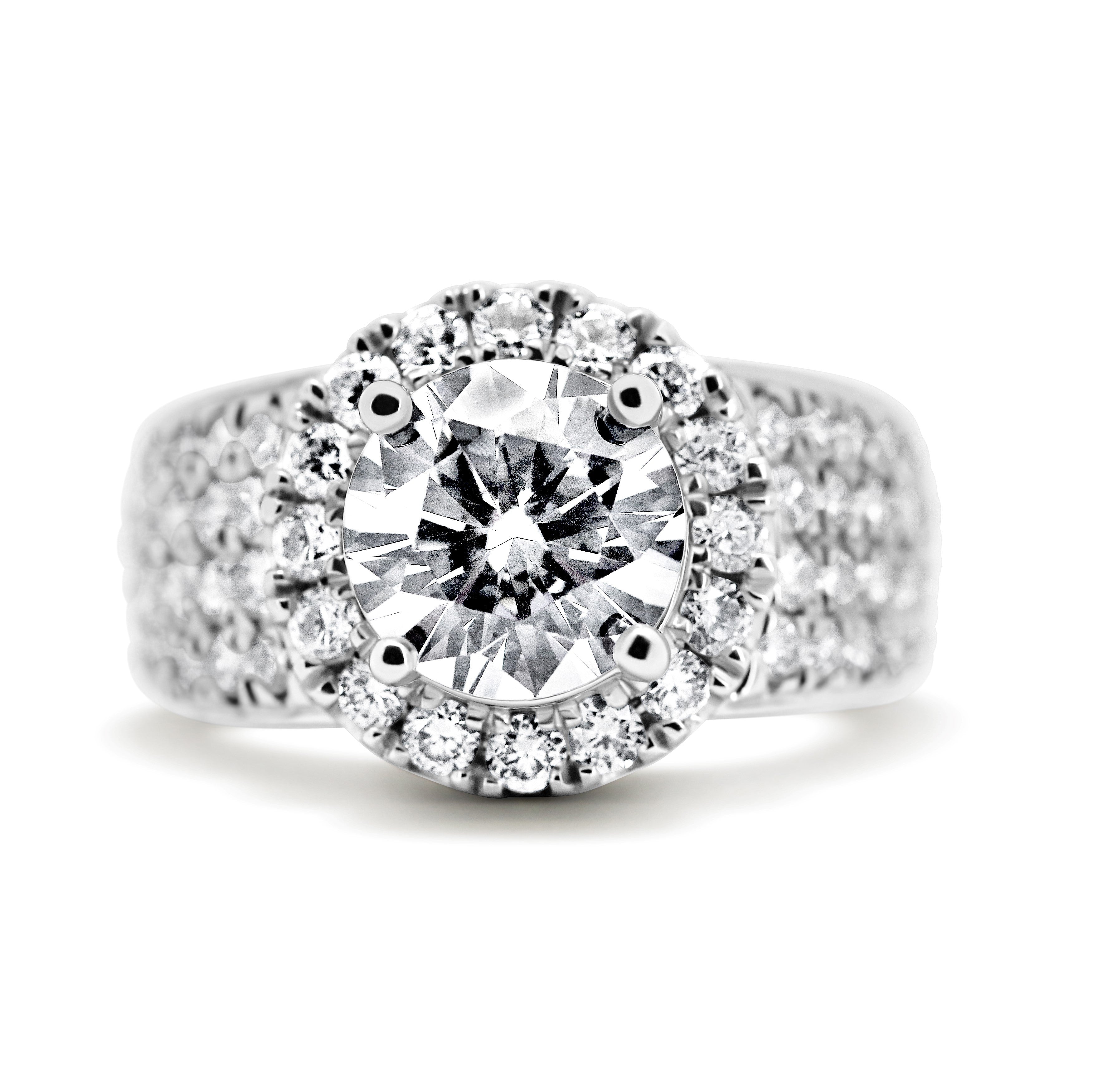 Vintage Halo Pave' Engagement Ring