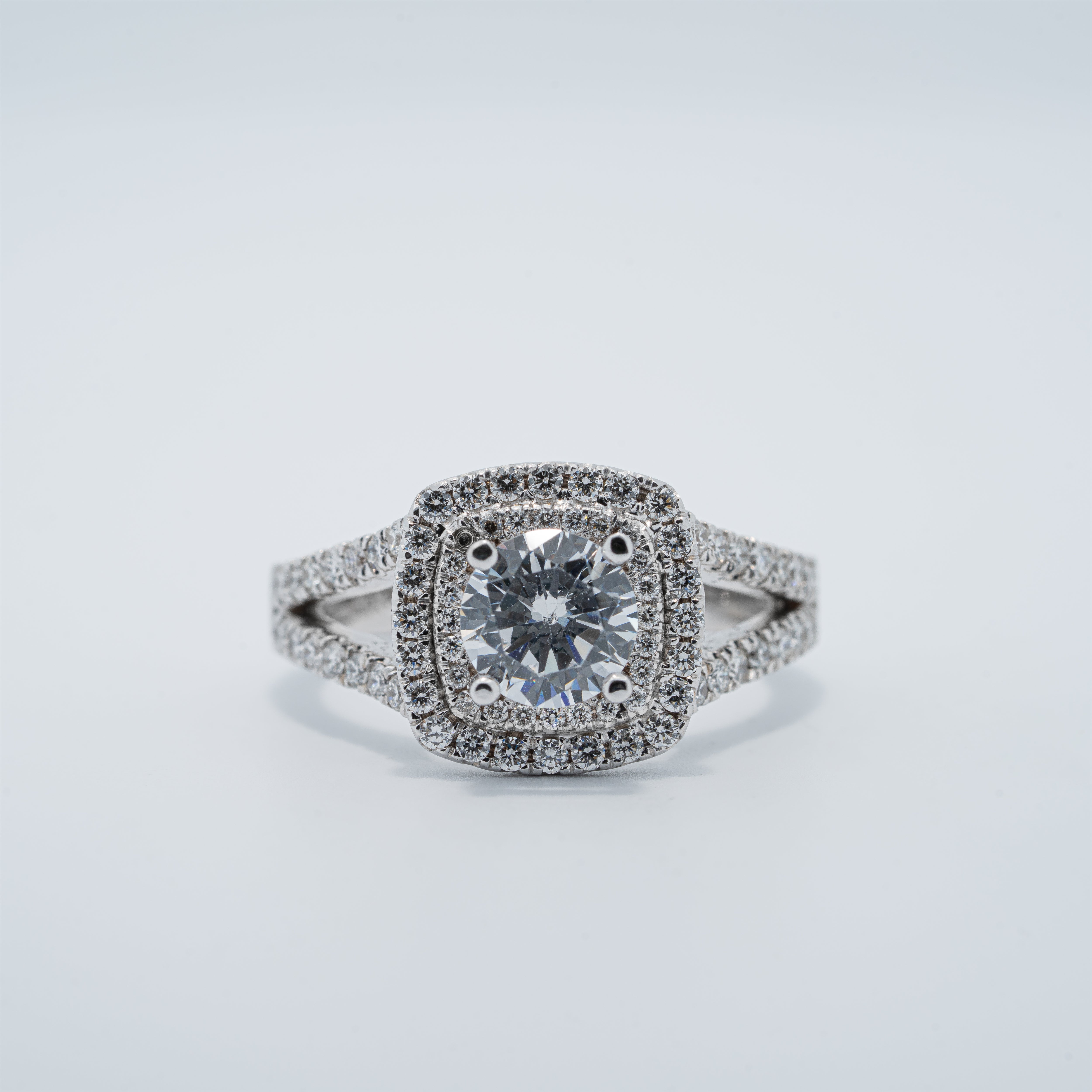 Vintage Double Halo Engagement Ring