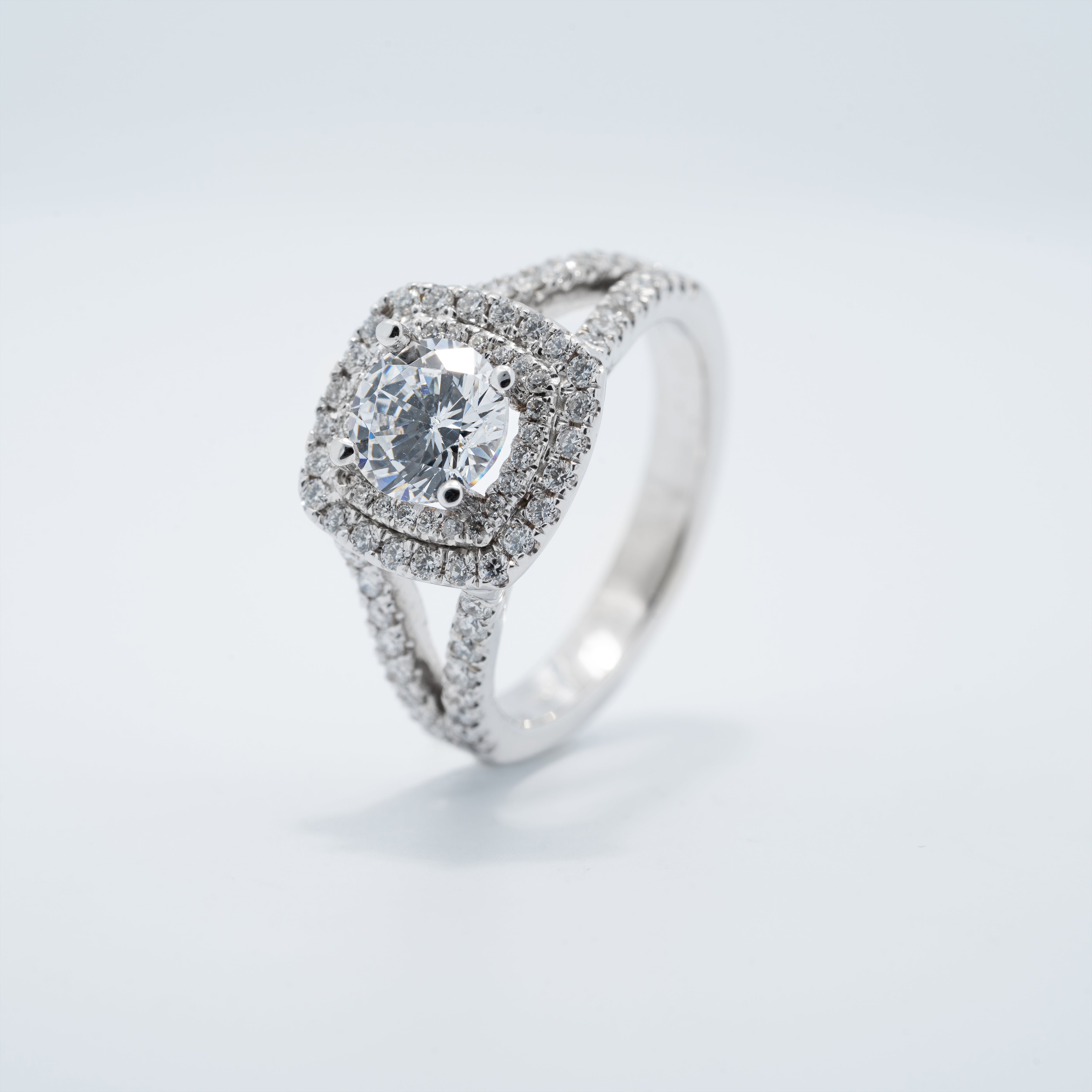 Vintage Double Halo Engagement Ring