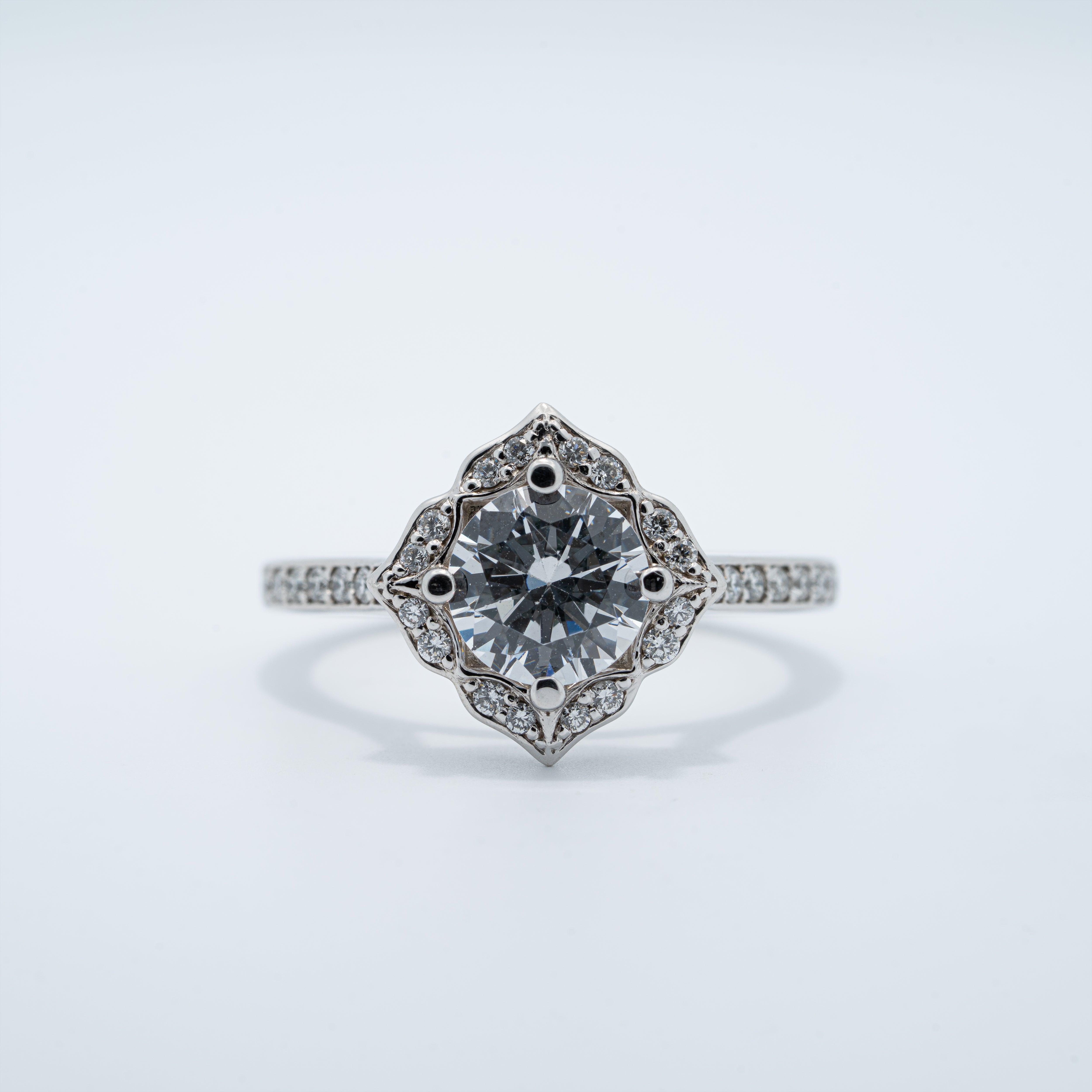 Vintage Halo Engagement Ring