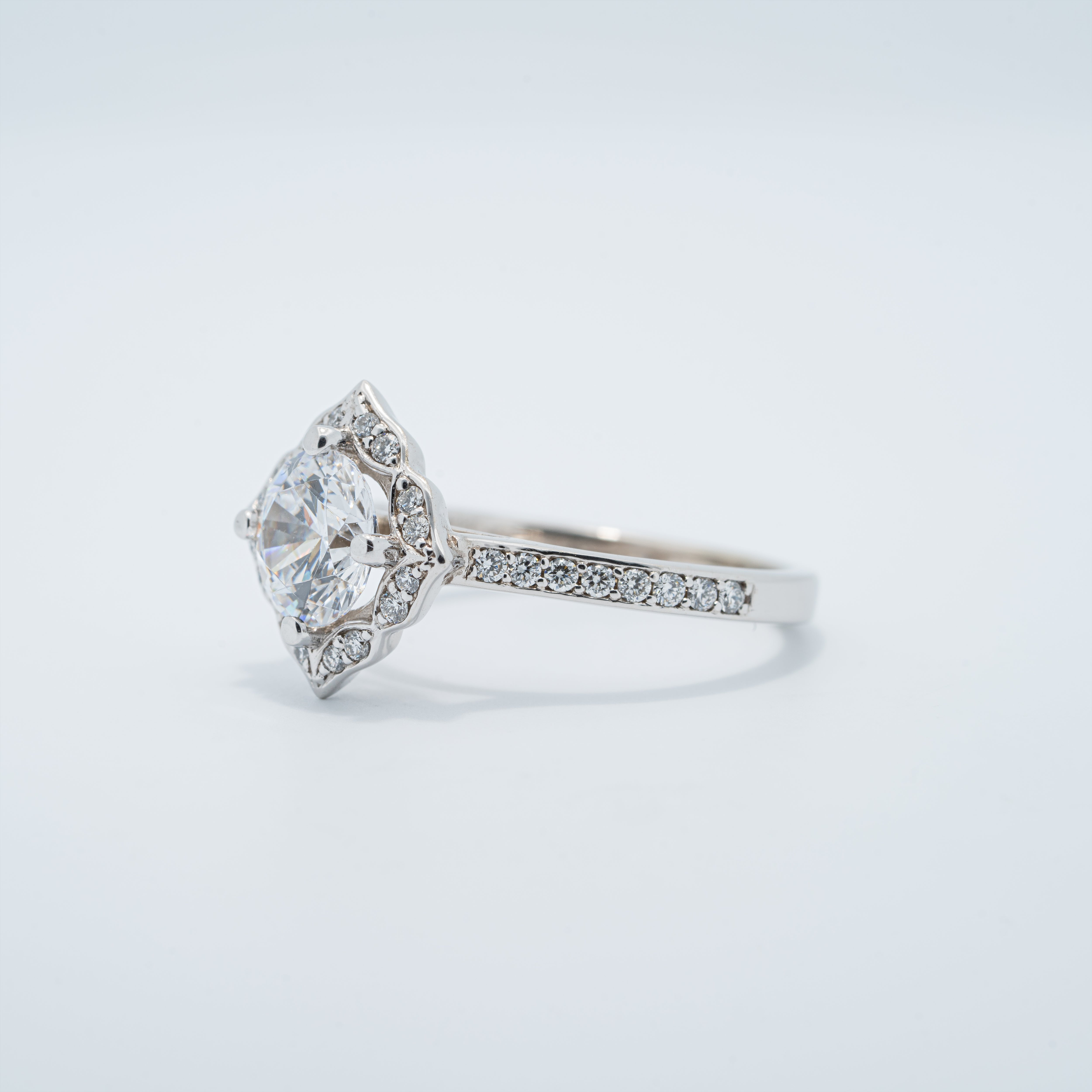Vintage Halo Engagement Ring