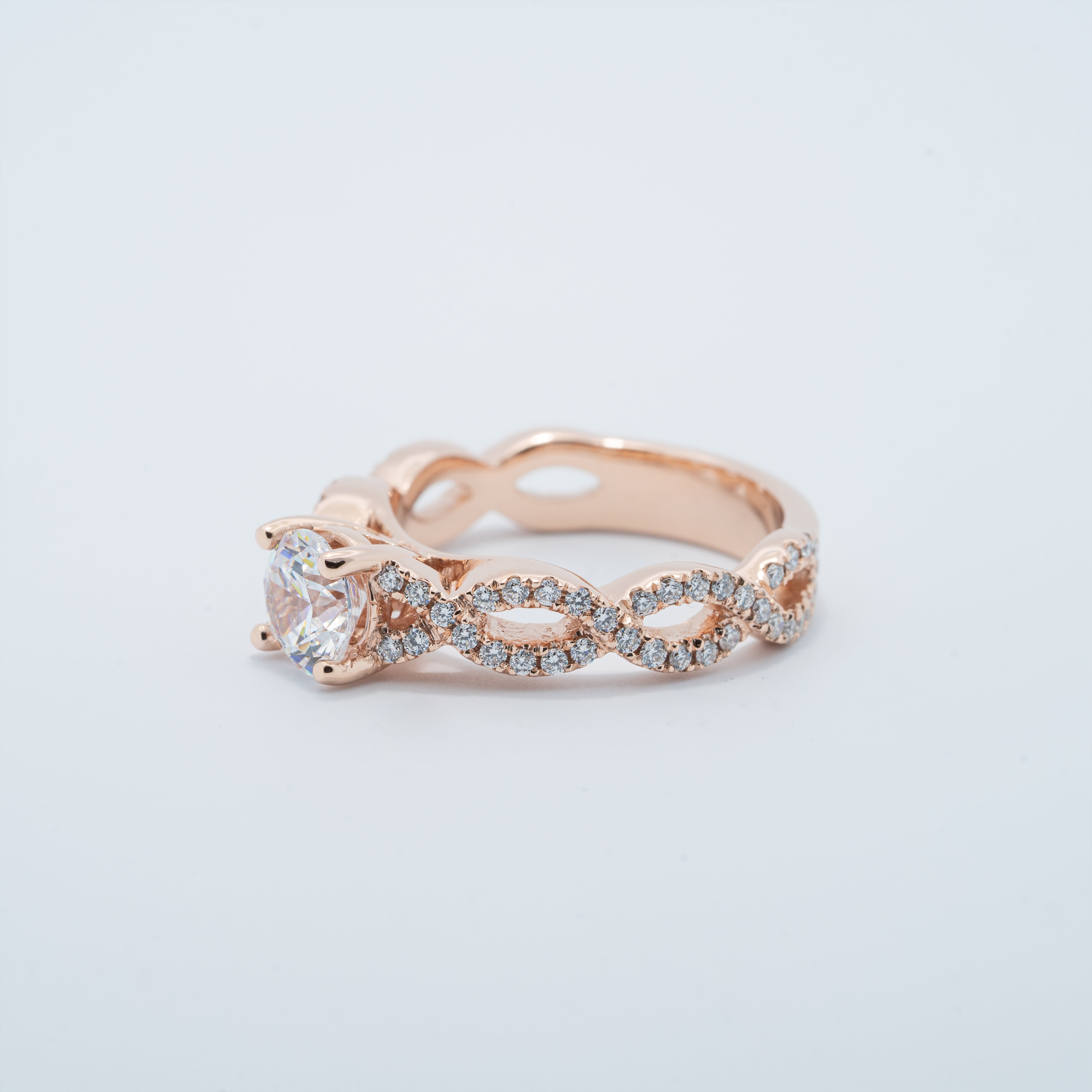 Vintage Inspired Twist Band Engagement Ring