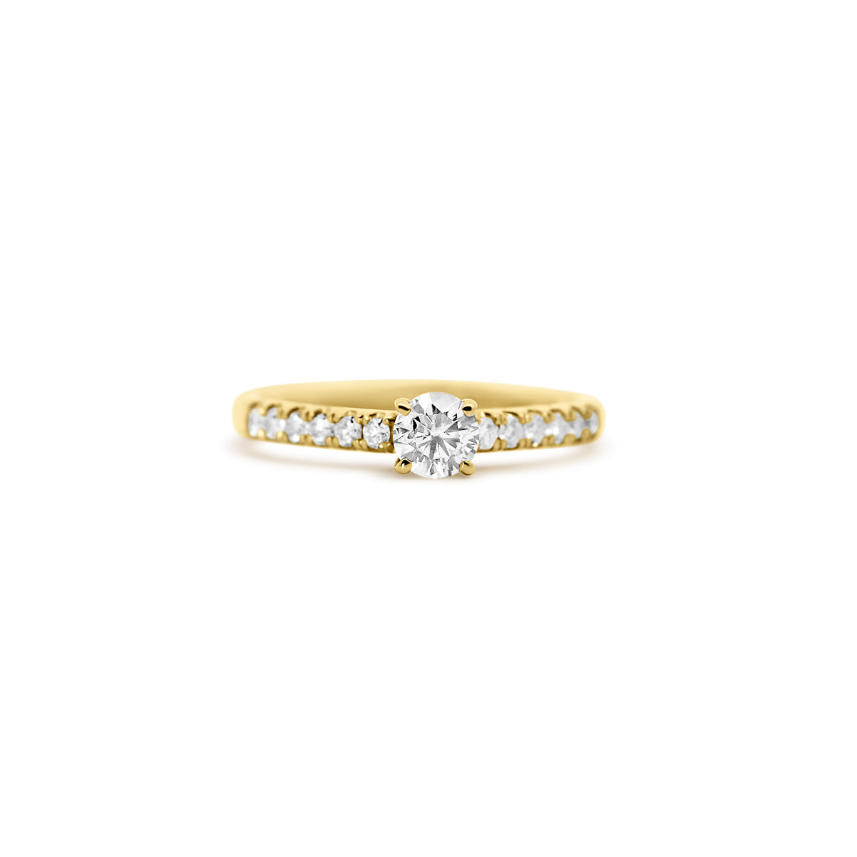14K Yellow Gold Natural Diamond Engagement Ring | Joe Kassab Jewelers