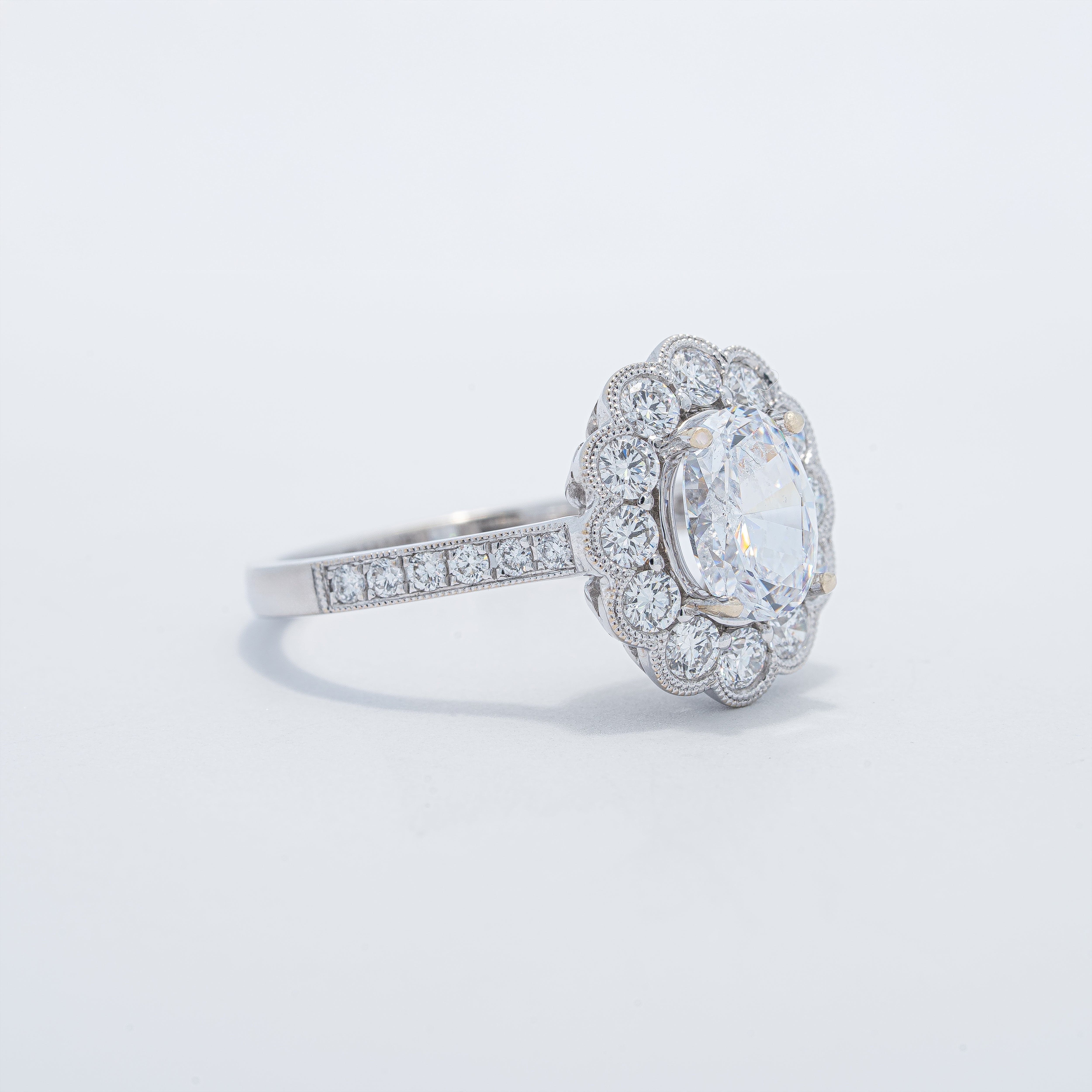 Vintage Halo Engagement Ring