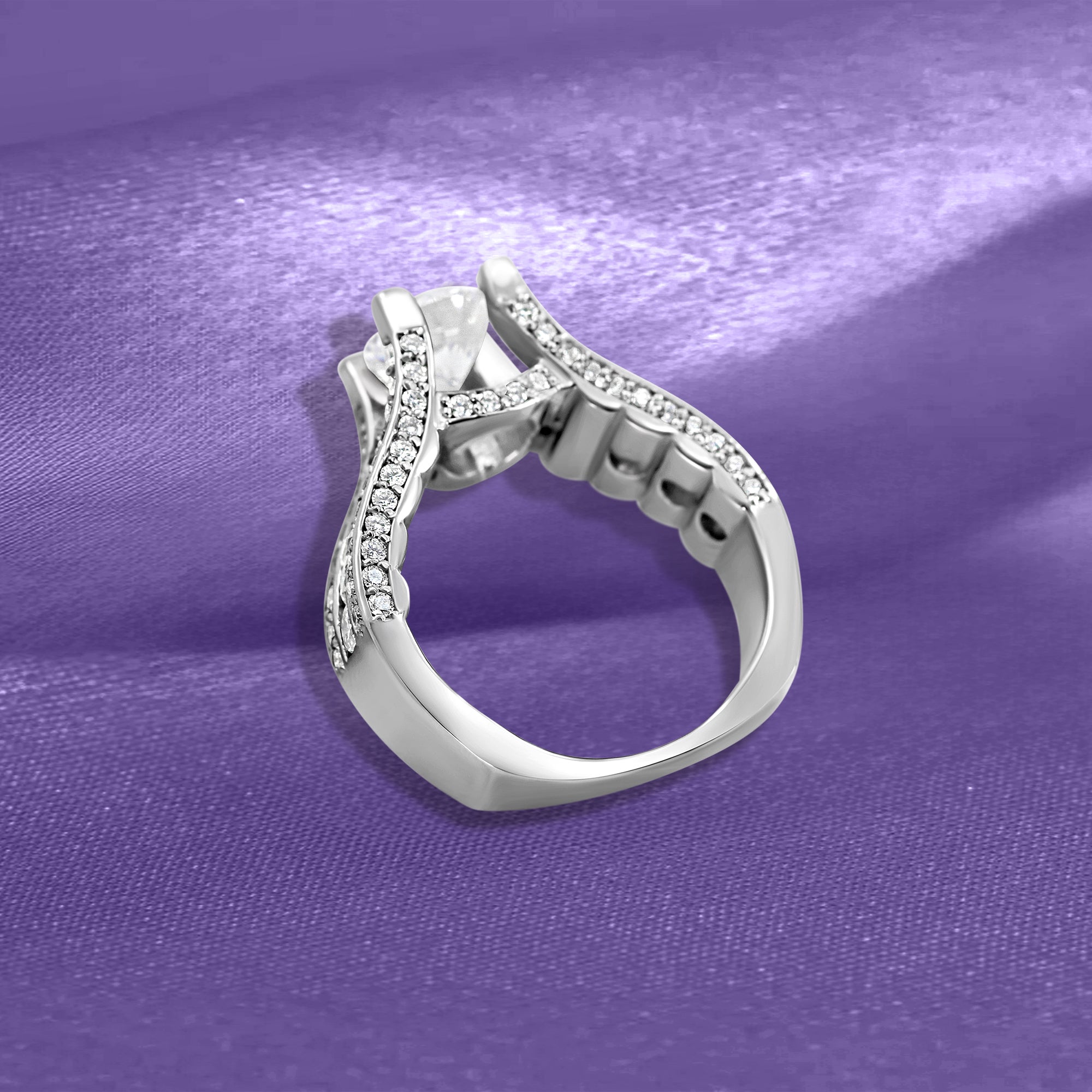 14K Contemporary Engagement Ring