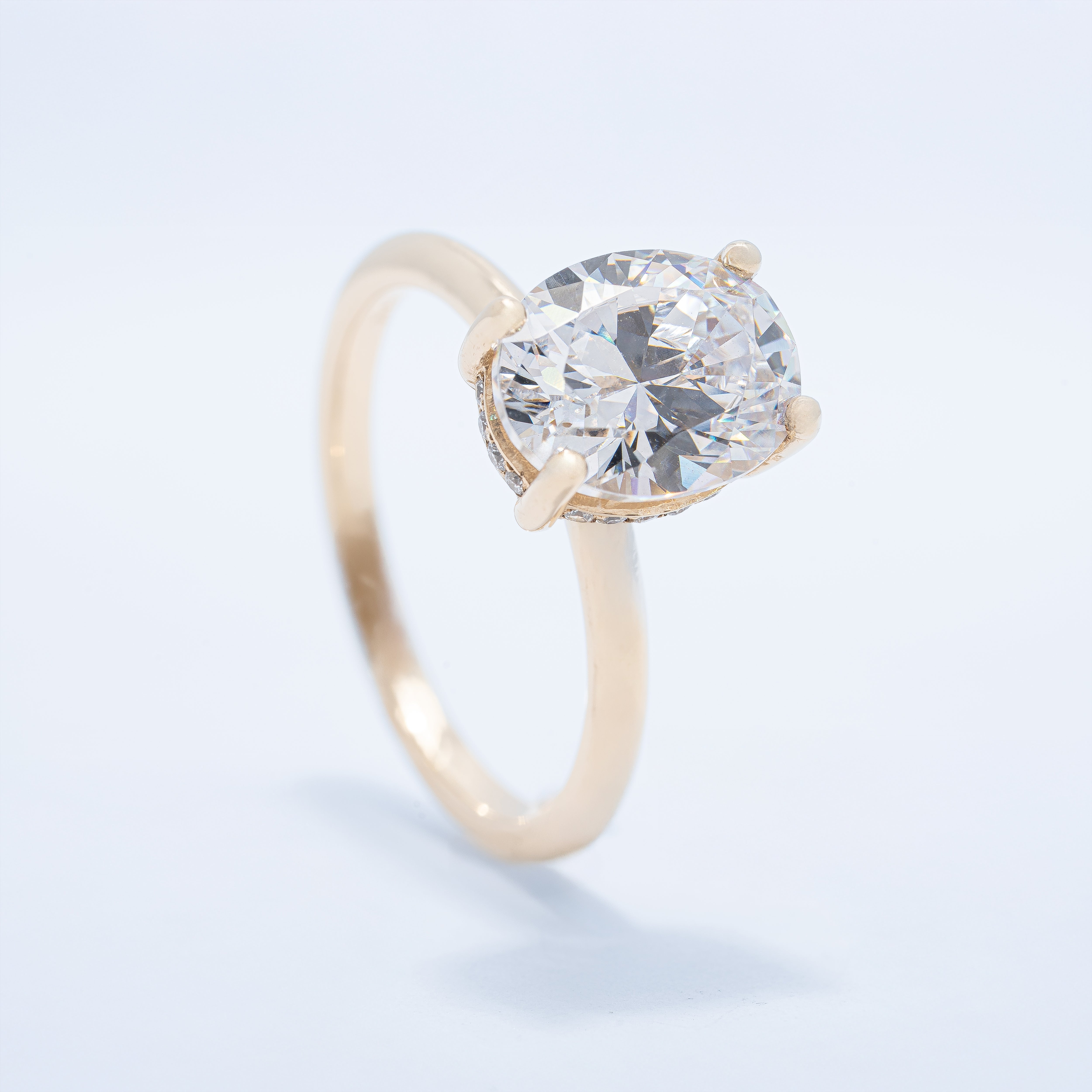Hidden Halo Oval Engagement Ring